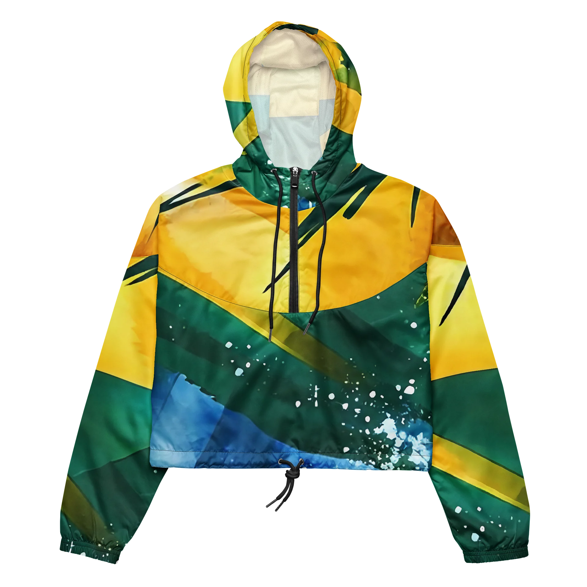 Abstract Diplomat Print - Sport SVG - Caribbean Apples | Women's Cropped Windbreaker product image (1)