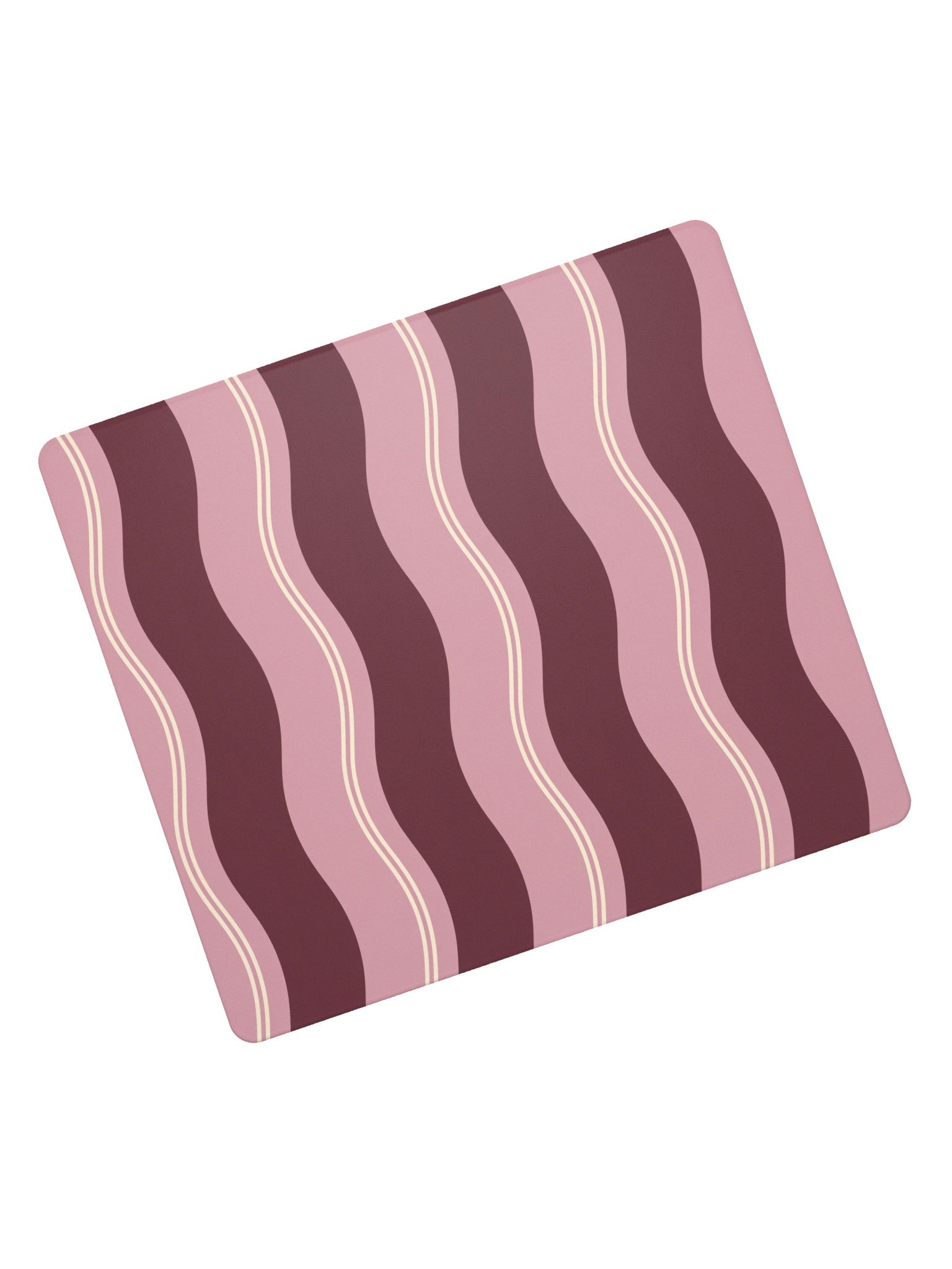 Rose Ribbon Gaming Mouse Pad — Pink & Burgundy Stripes product image (8)