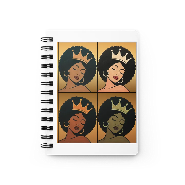 Poised Princess Crowned Pop‑Art Spiral Journal product image (1)