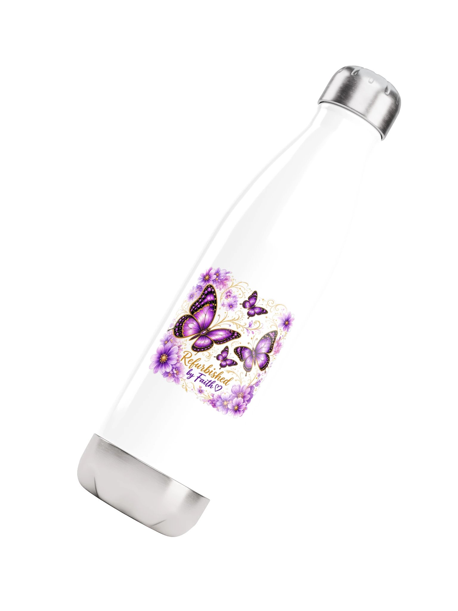White Butterfly Floral Insulated Bottle product image (4)