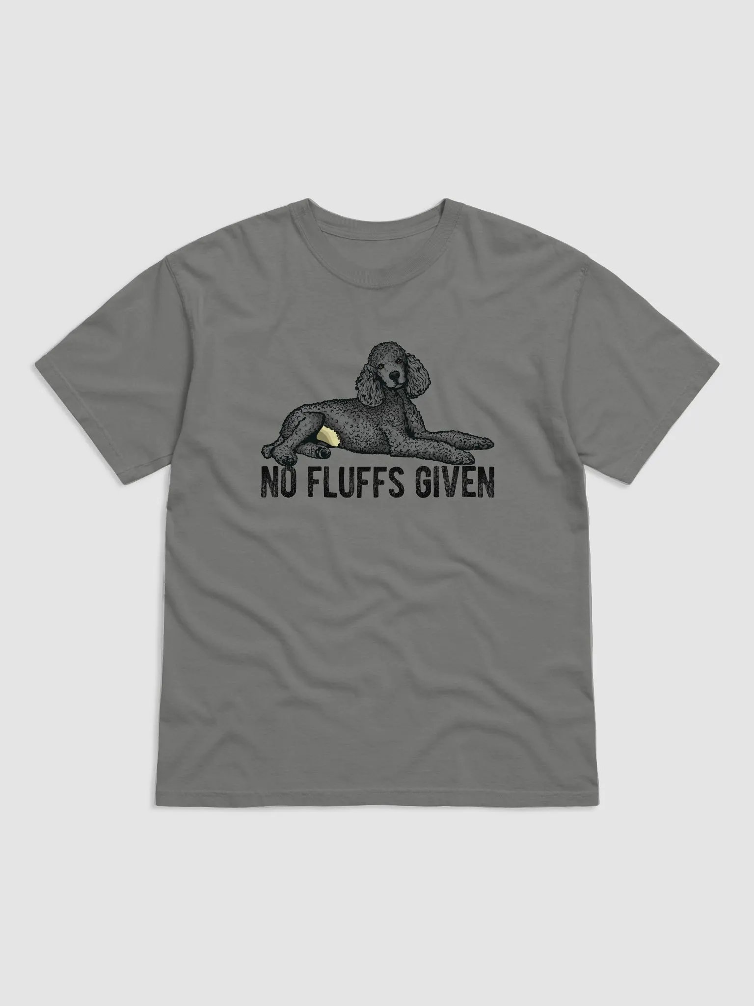 No Fluffs Given T-Shirt of a Standard Poodle(Gray) | Funny T-Shirt for Poodle Paw-rents product image (1)