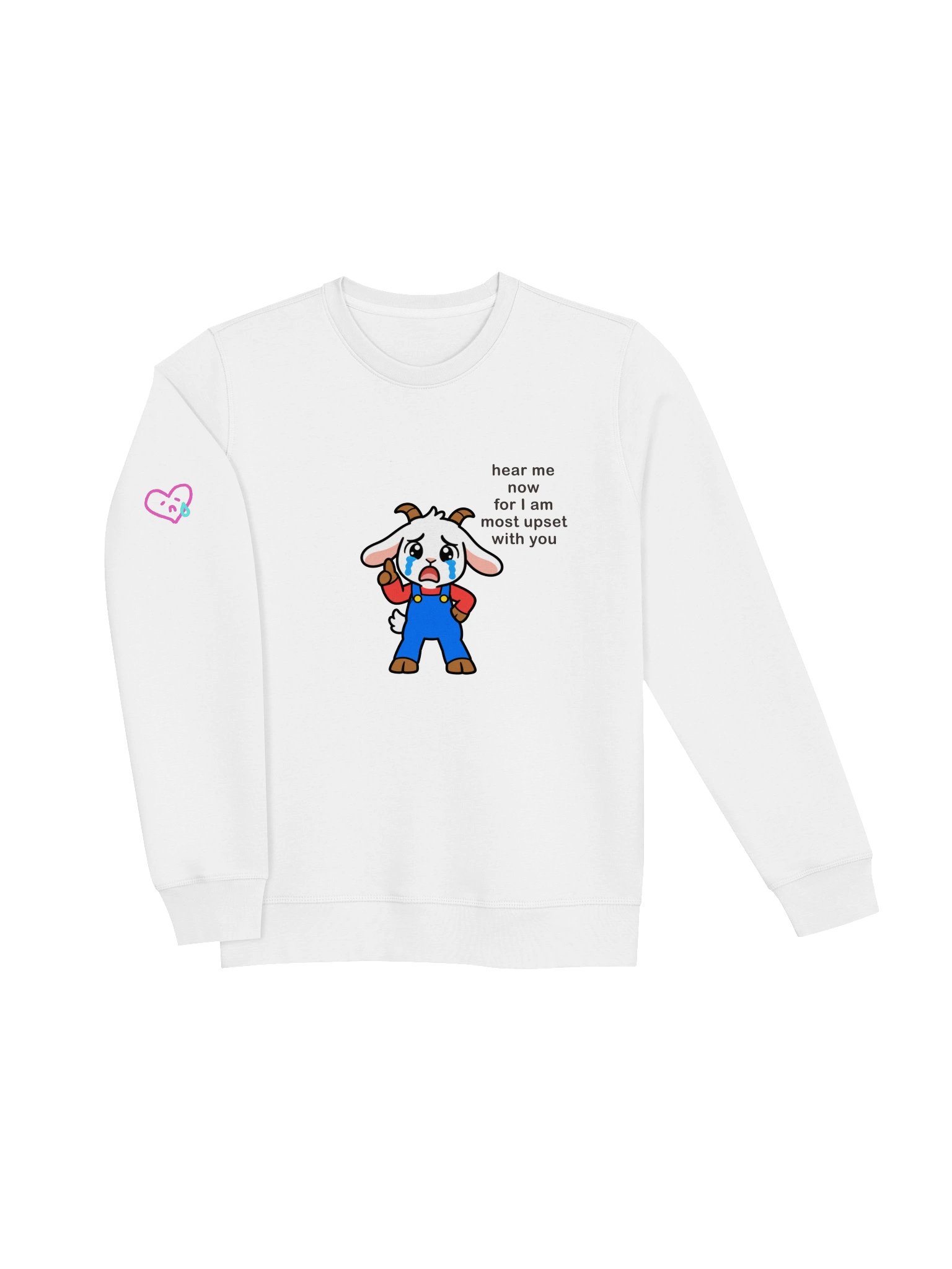 Wear Your Heart on Your Sleeves – White Sweater product image (3)