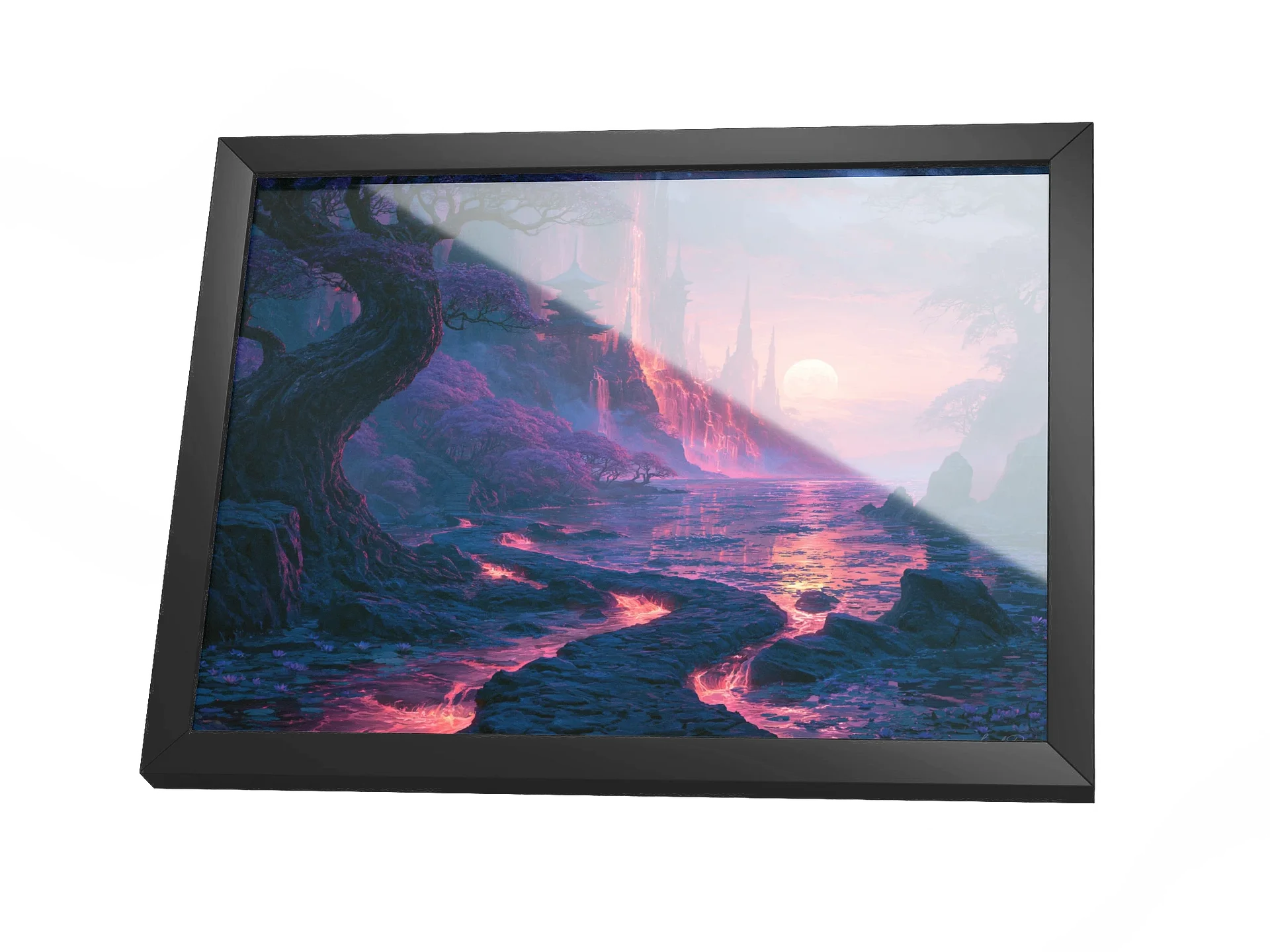 Violet Castle Framed Art Print — Moonrise at the Violet Citadel product image (3)