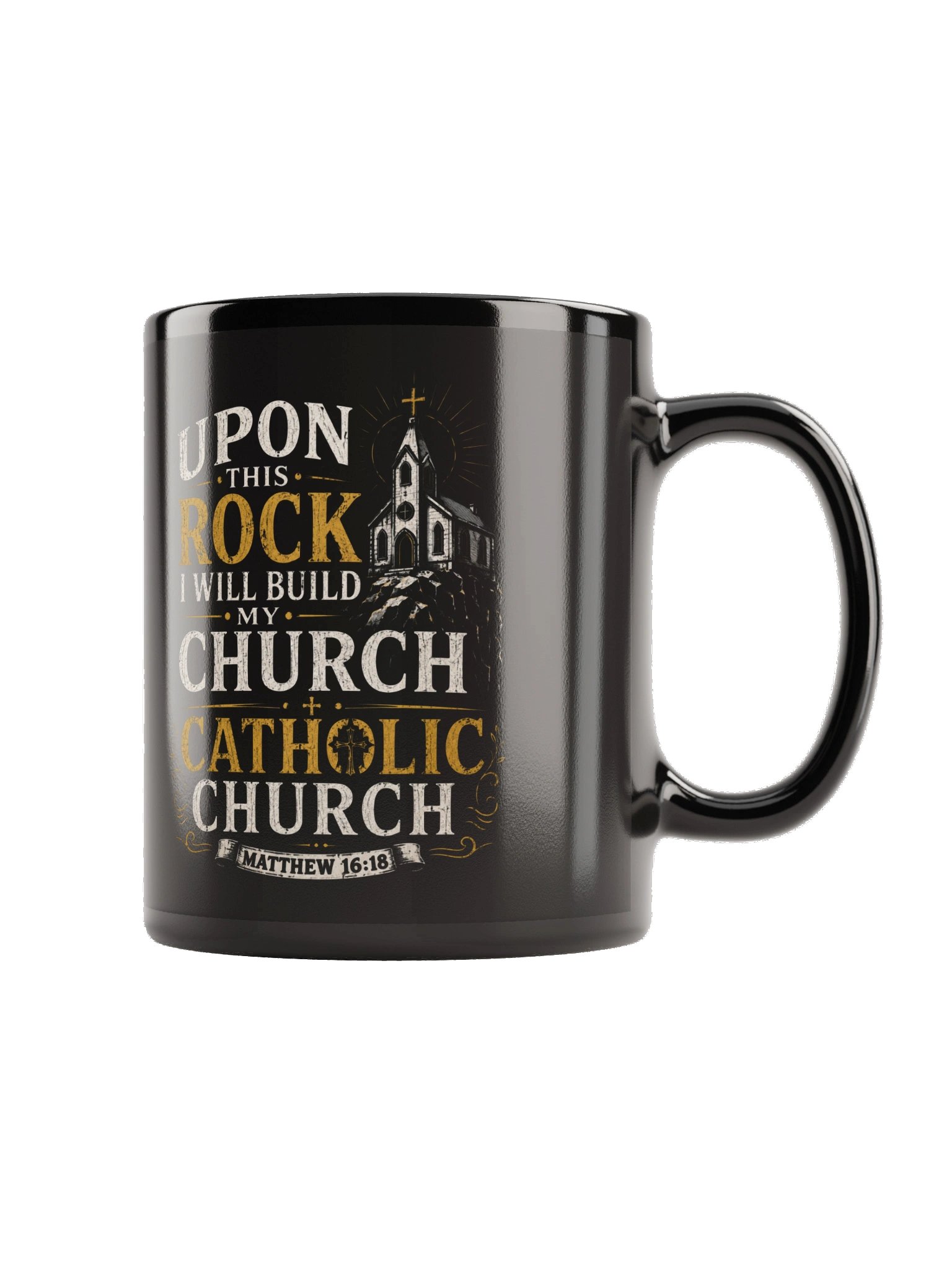 Upon This Rock I Will Build My Church Catholic Mug – Matthew 16:18 Scripture Coffee Cup – Christian Faith Gift – Kingdom Life Co. product image (4)