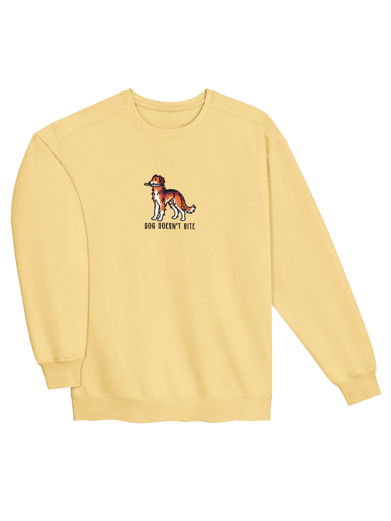 Dog Doesn't Bite Funny Chibi-Style Embroidered Premium Sweatshirt for Borzoi(Red) Owners product image (43)