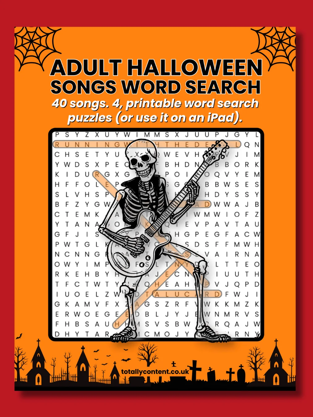 Halloween Songs Alternative Music Word Search for Adults product image (1)