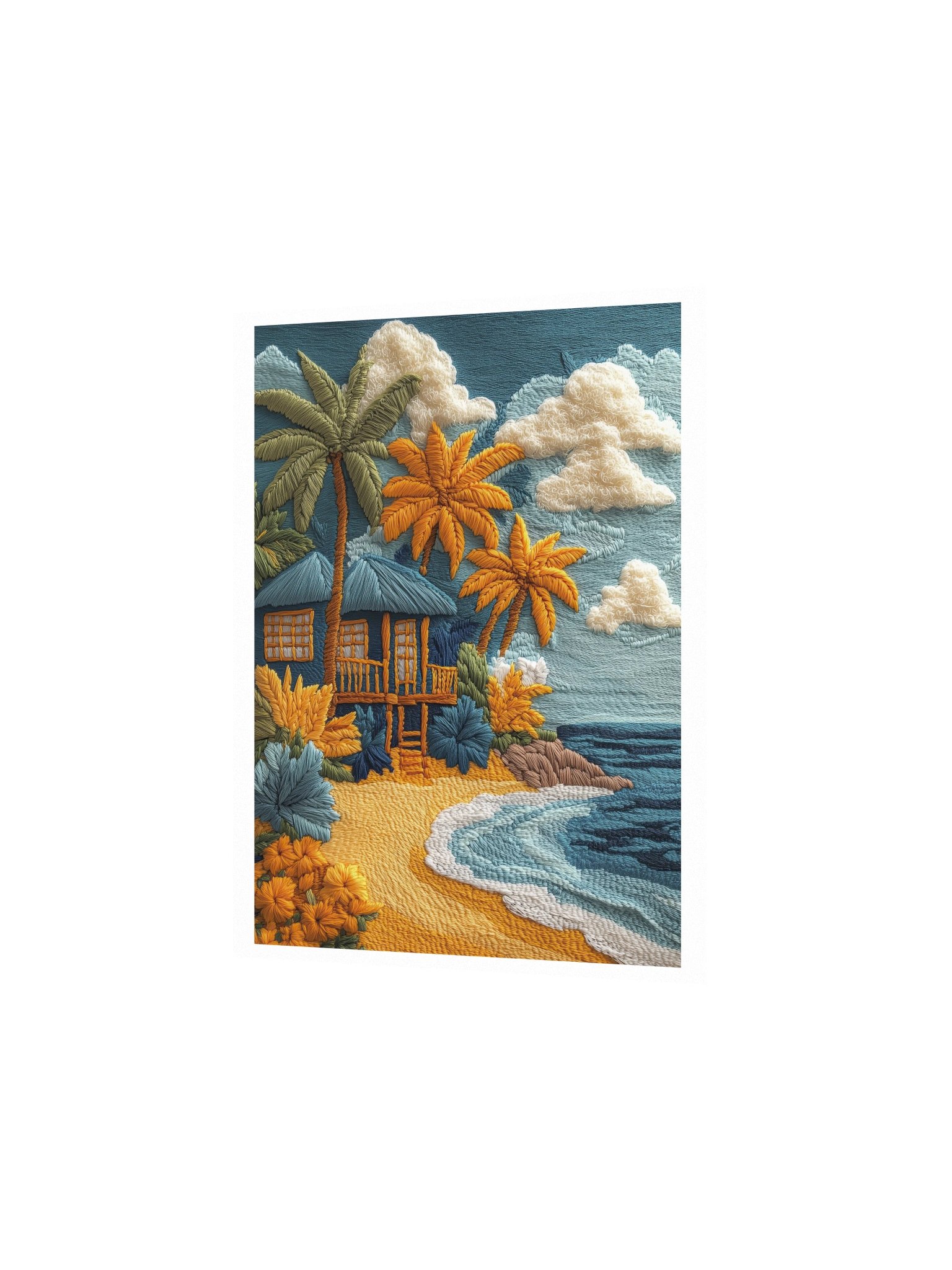 Somewhere Tropical | Embroidery-Style Wall Art — Unframed Print product image (2)