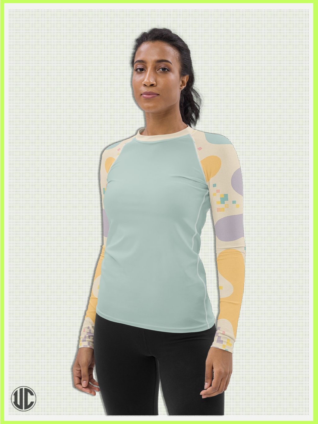 Theo's Digital Wave – Women’s Rash Guard product image (4)