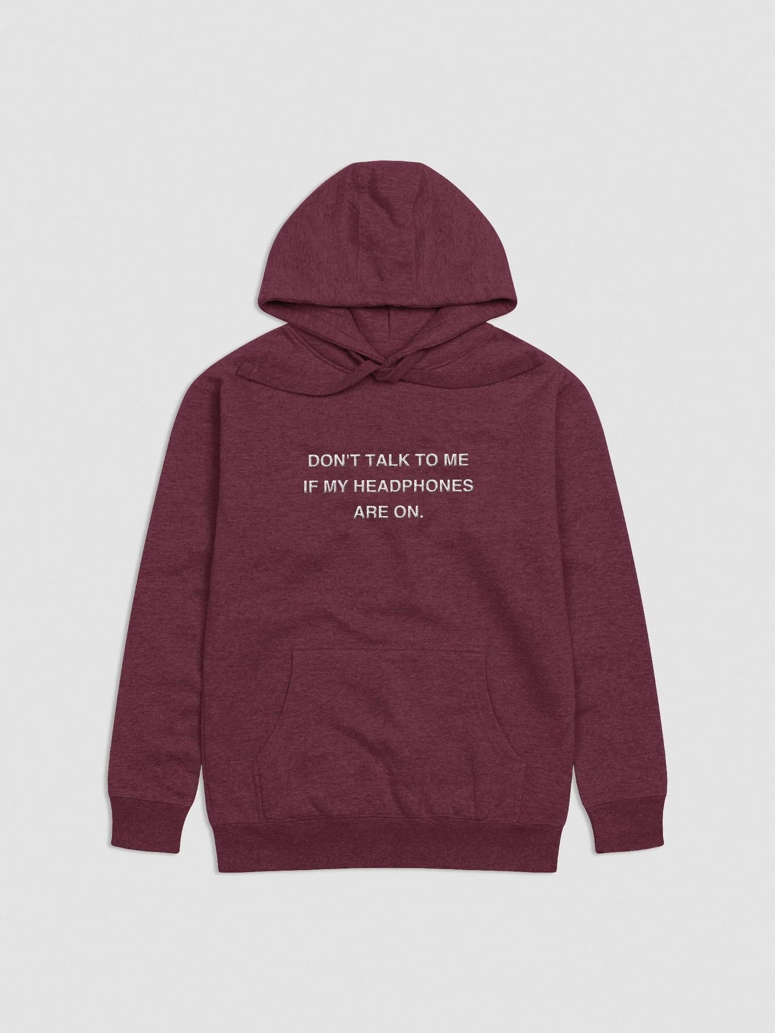 HEADPHONES ON (white design) embroidered heavyweight hoodie product image (2)