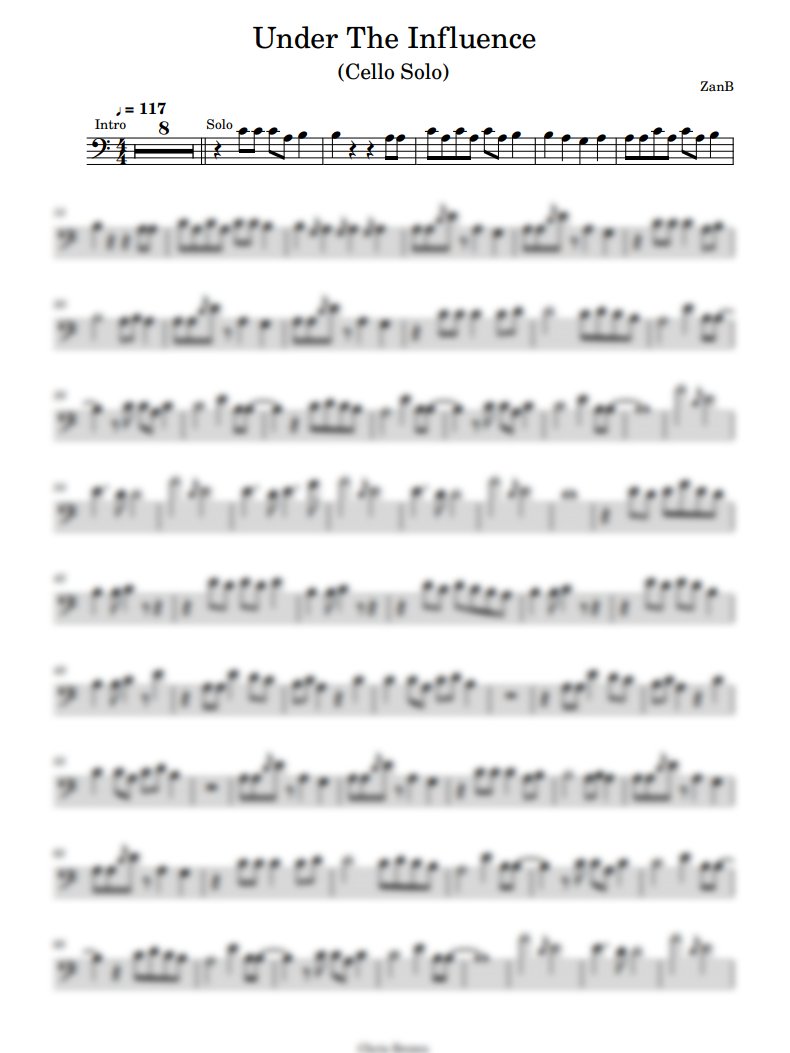 Chris Brown - Under The Influence (Cello Solo) product image (1)
