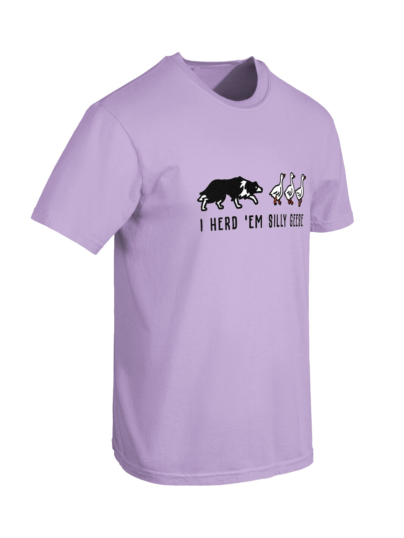 I Herd 'Em Silly Geese T-Shirt(Embroidered) of a Border Collie(Black & White) product image (11)