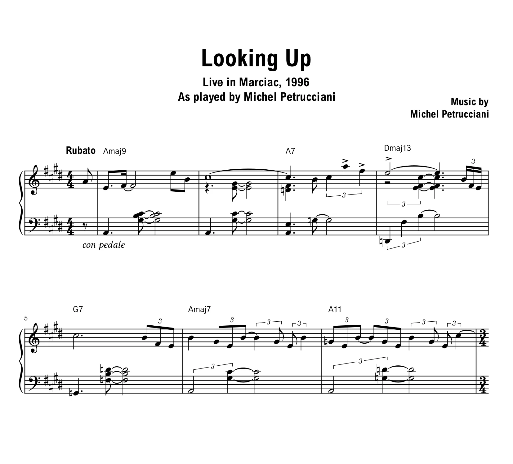 Michel Petrucciani - Looking Up (Marciac) - Sheet music (PDF) product image (1)