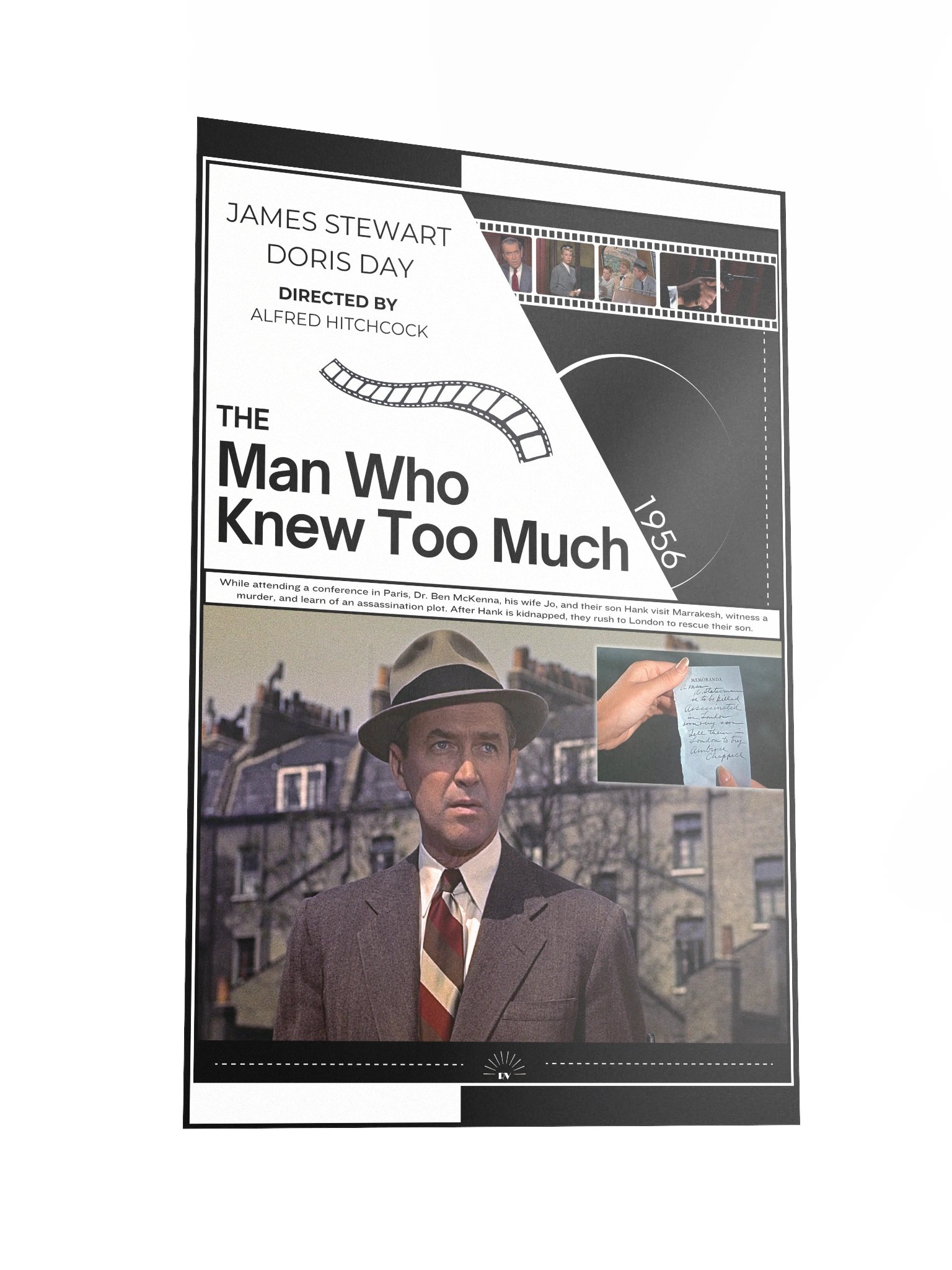 The Man Who Knew Too Much with James Stewart and Doris Day 1956 | Movie Poster | 12x18 Wall Art product image (2)