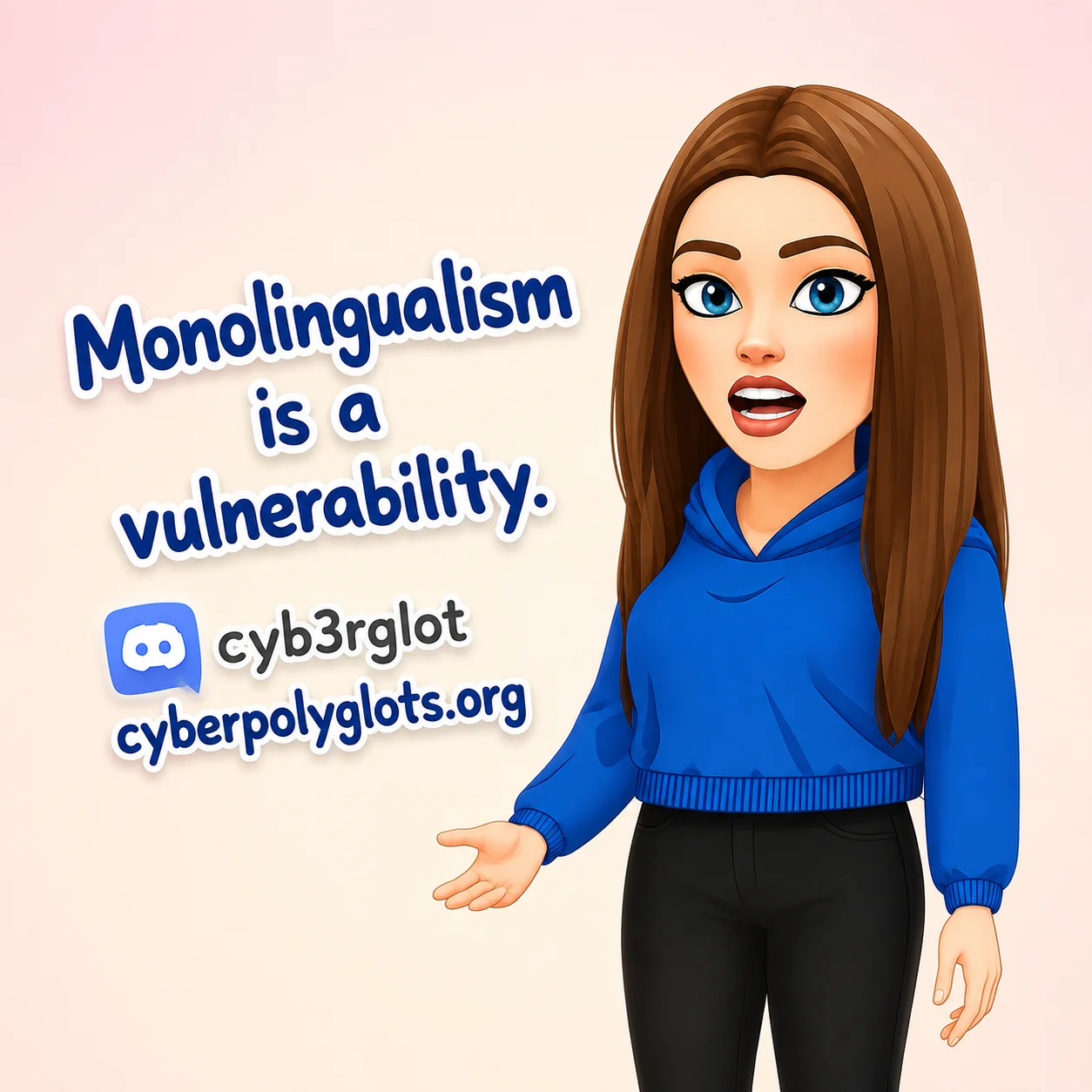 Monolingualism is a vulnerability sticker product image (1)