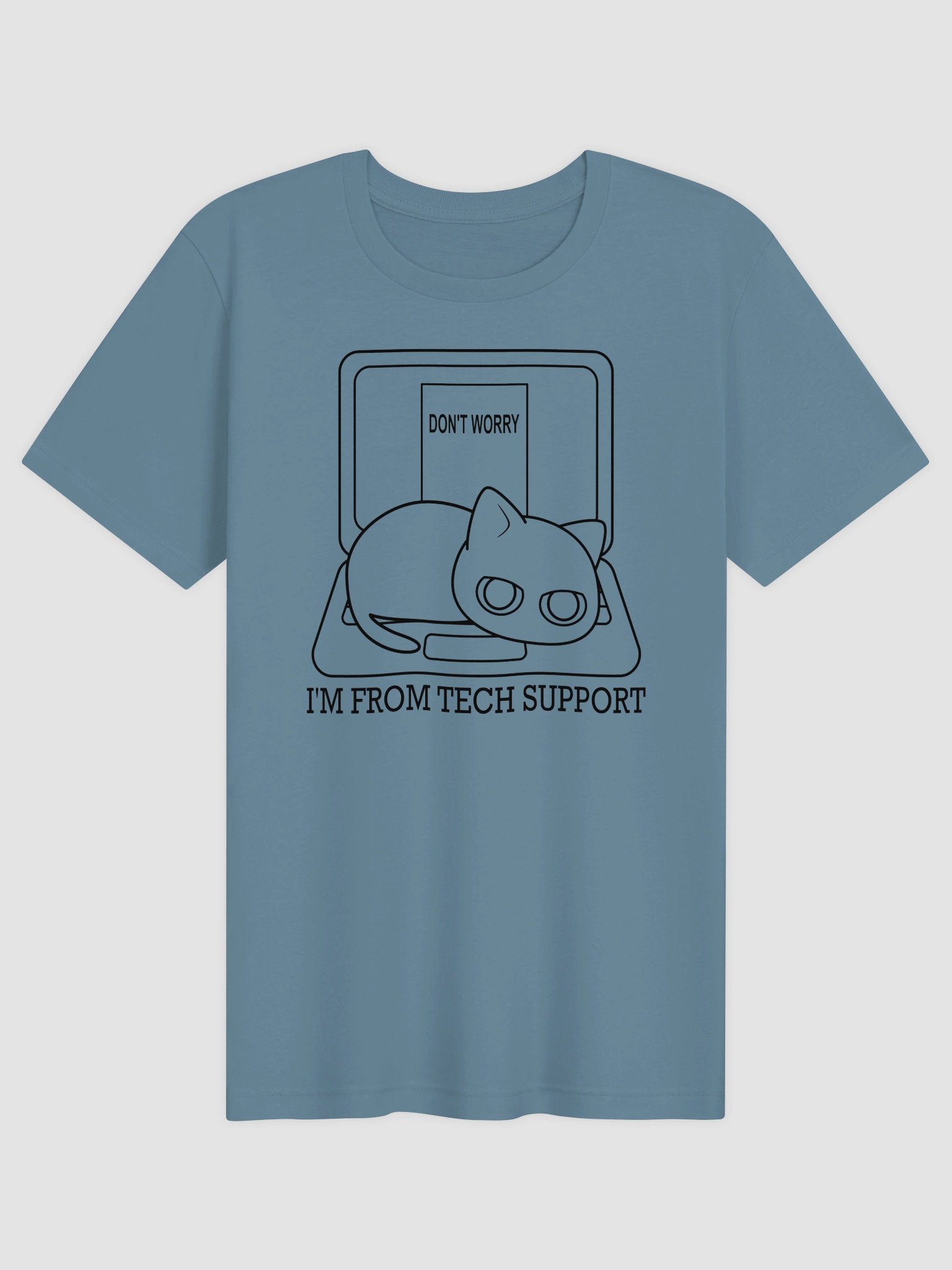Cat on Laptop (Black Print) - Unisex Adult Super Soft Lightweight T-shirt product image (1)
