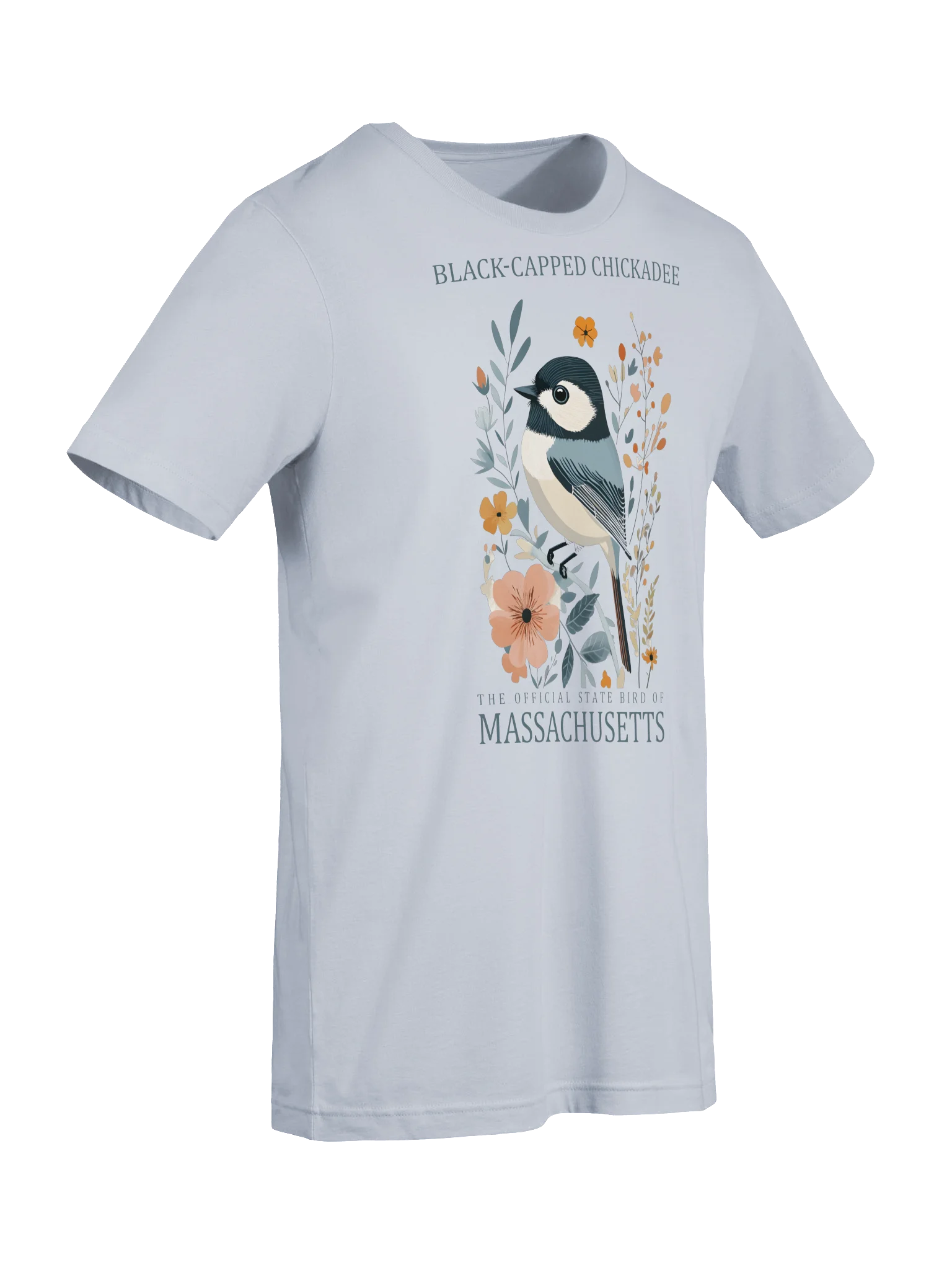 Black-Capped Chickadee Massachusetts Bird Tee product image (7)