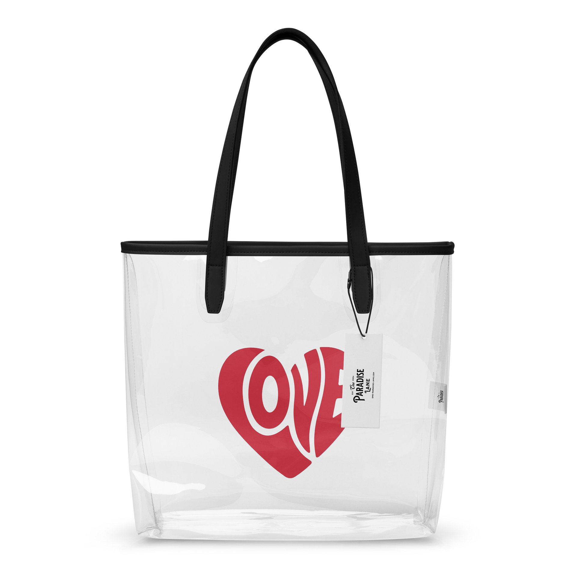 Retro Red Love Heart Clear Tote Bag product image (1)