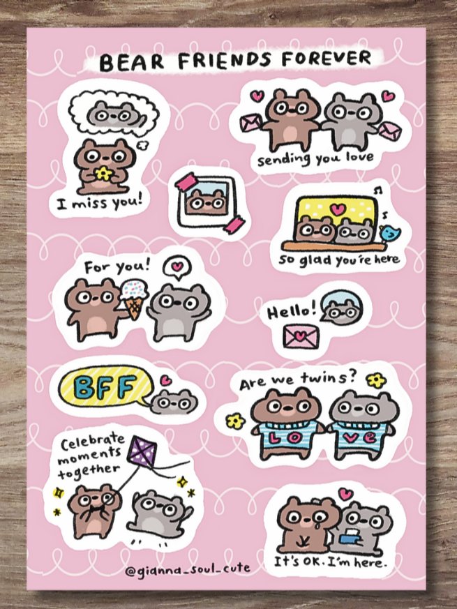 Bear Friends Forever | Positivity Sticker Sheet product image (1)