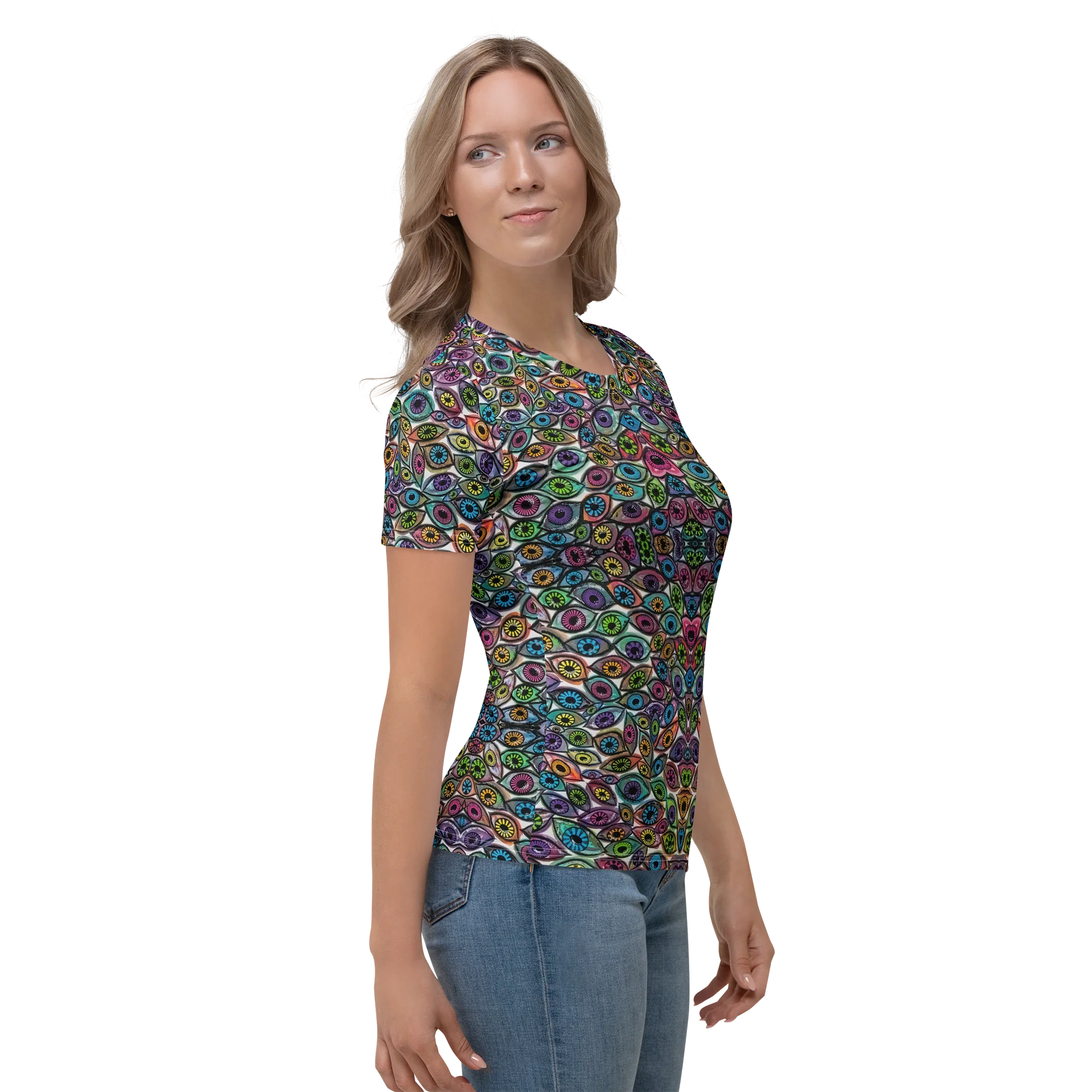 Women's Psychedelic Eyes Crew Neck T Shirt | Eye See You Too product image (4)