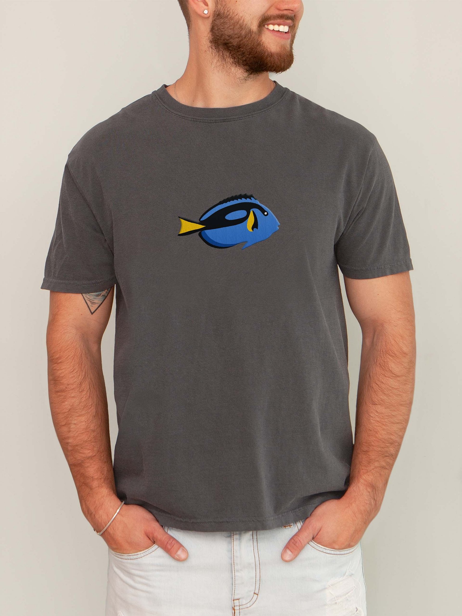 Blue Tang Premium T-Shirt (Embroidered) for Reef and Marine Aquarium Lovers product image (2)