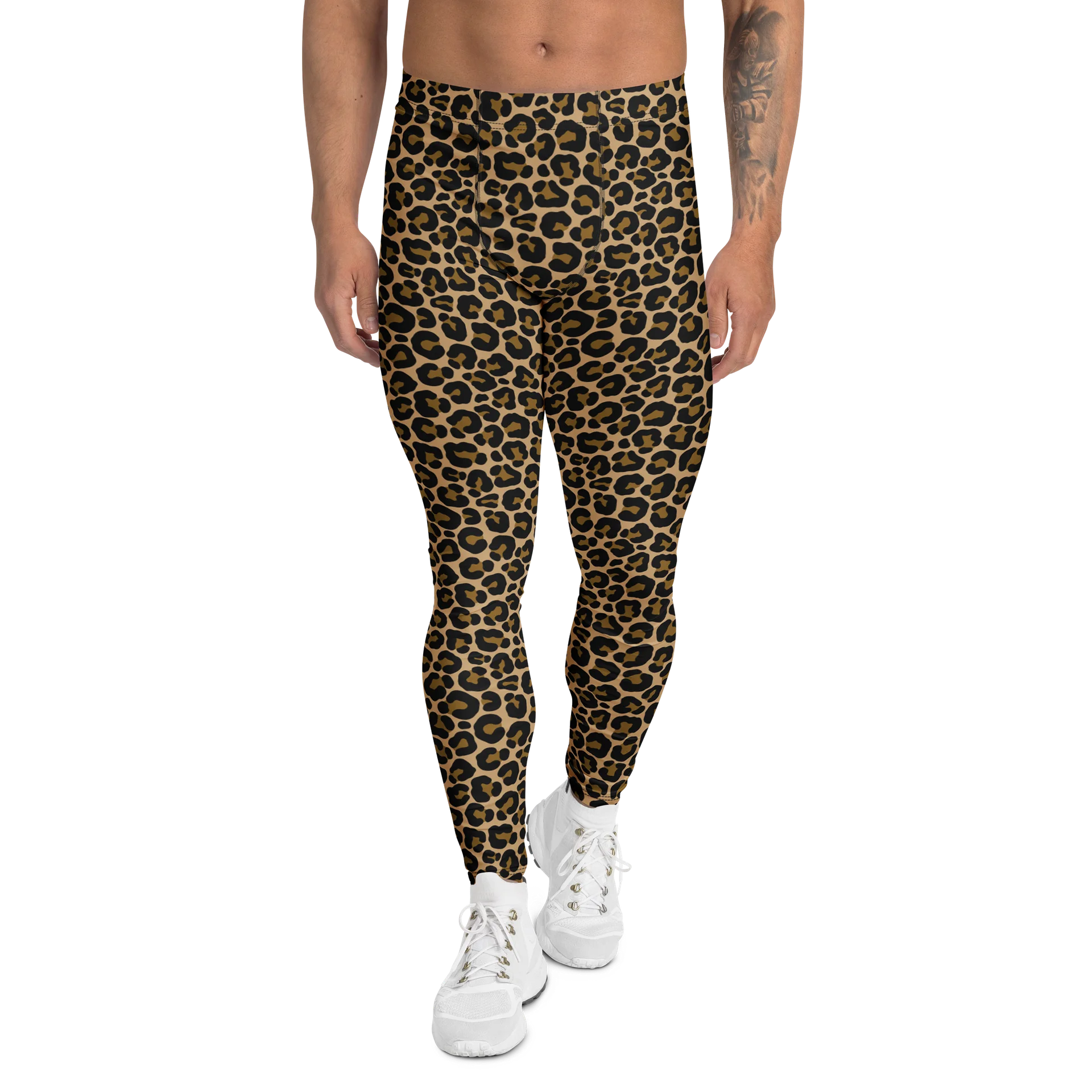 Comfortable Men's Leggings Brown Leopard Print product image (1)