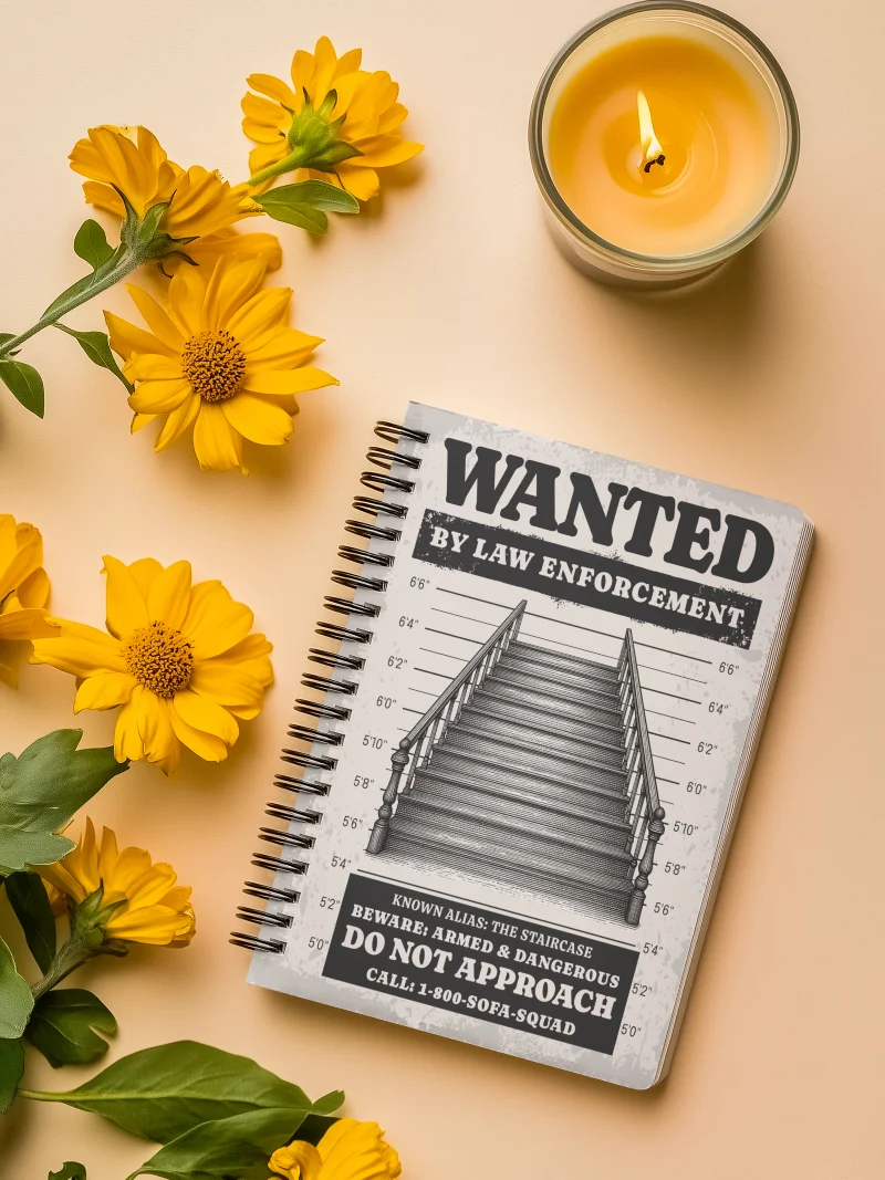 Wanted Staircase Mugshot Spiral Notebook product image (4)