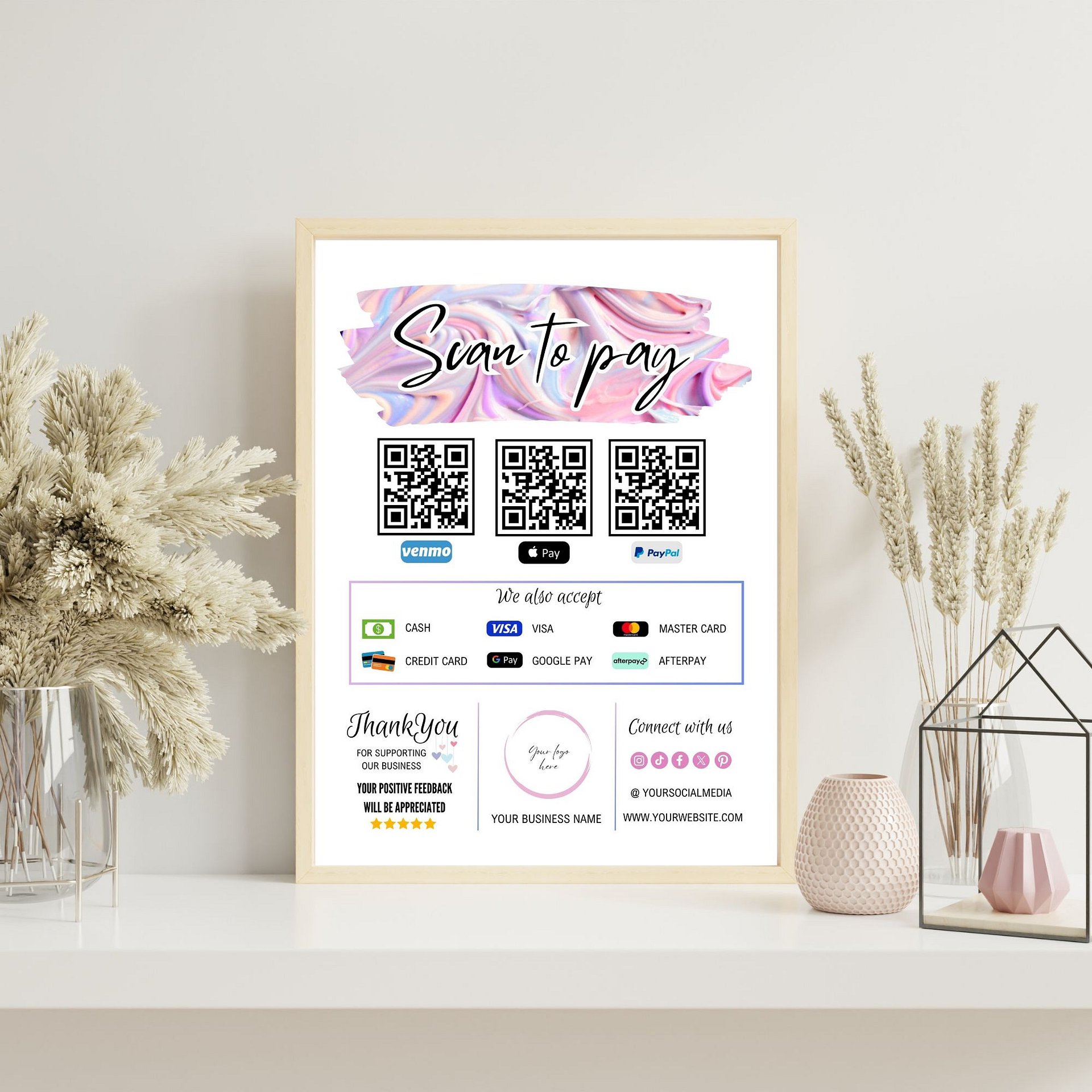 Emily - Scan To Pay QR Code Sign Template product image (6)