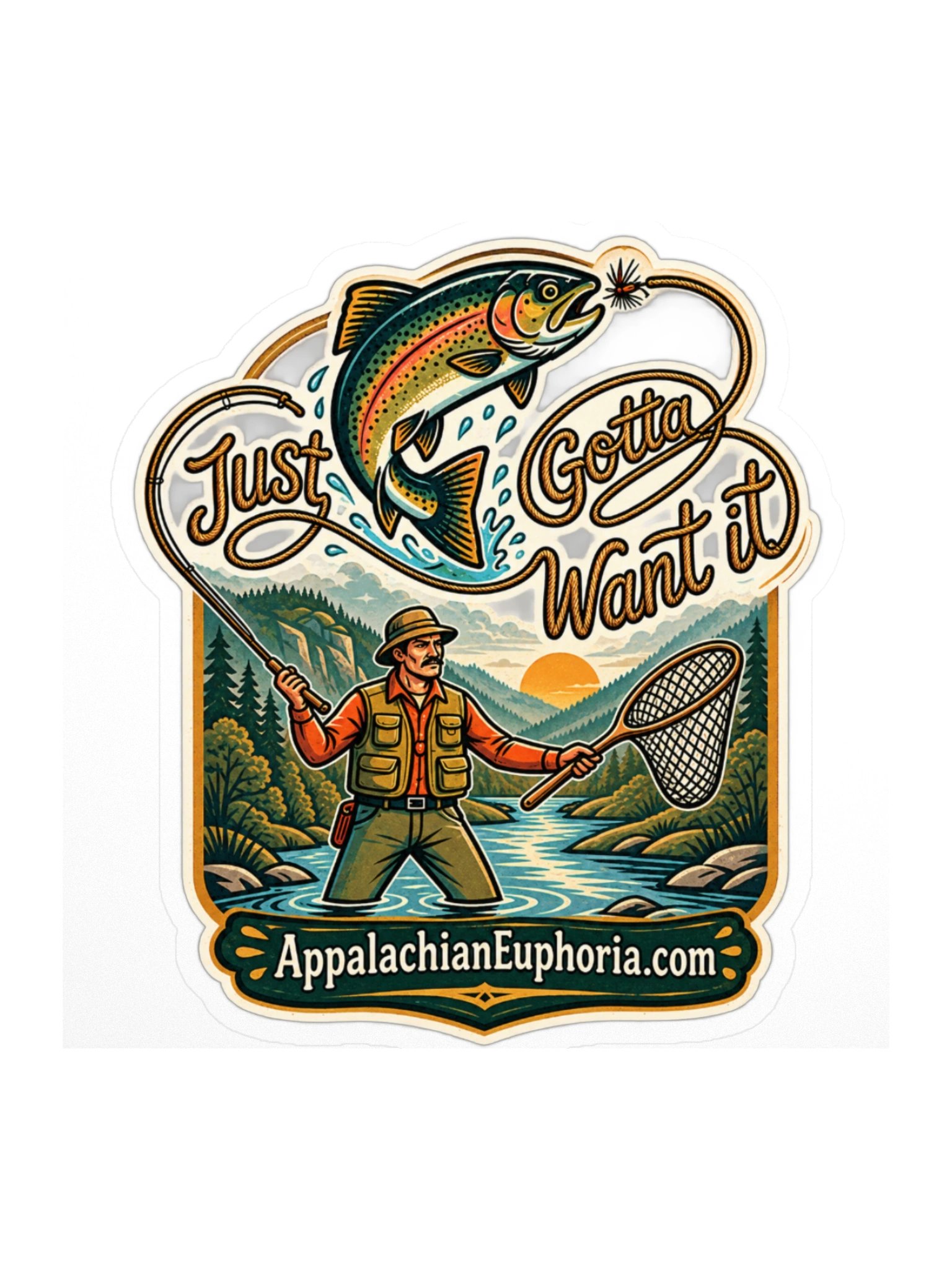 Trout fishing sticker product image (1)