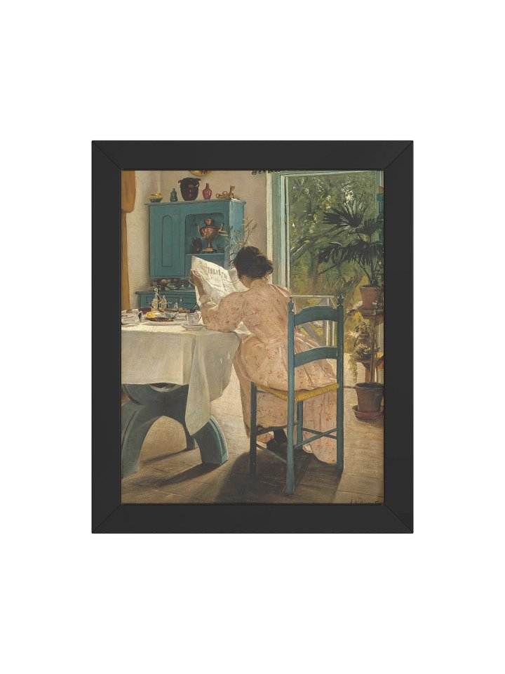 "Ved frokostbordet og morgenaviserne (At Breakfast)" by Laurits Andersen Ring Framed Poster product image (1)