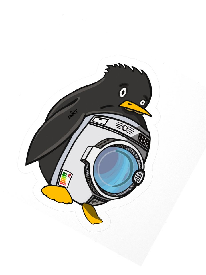 Penguin Power Washing Machine Kiss Cut Stickers product image (6)