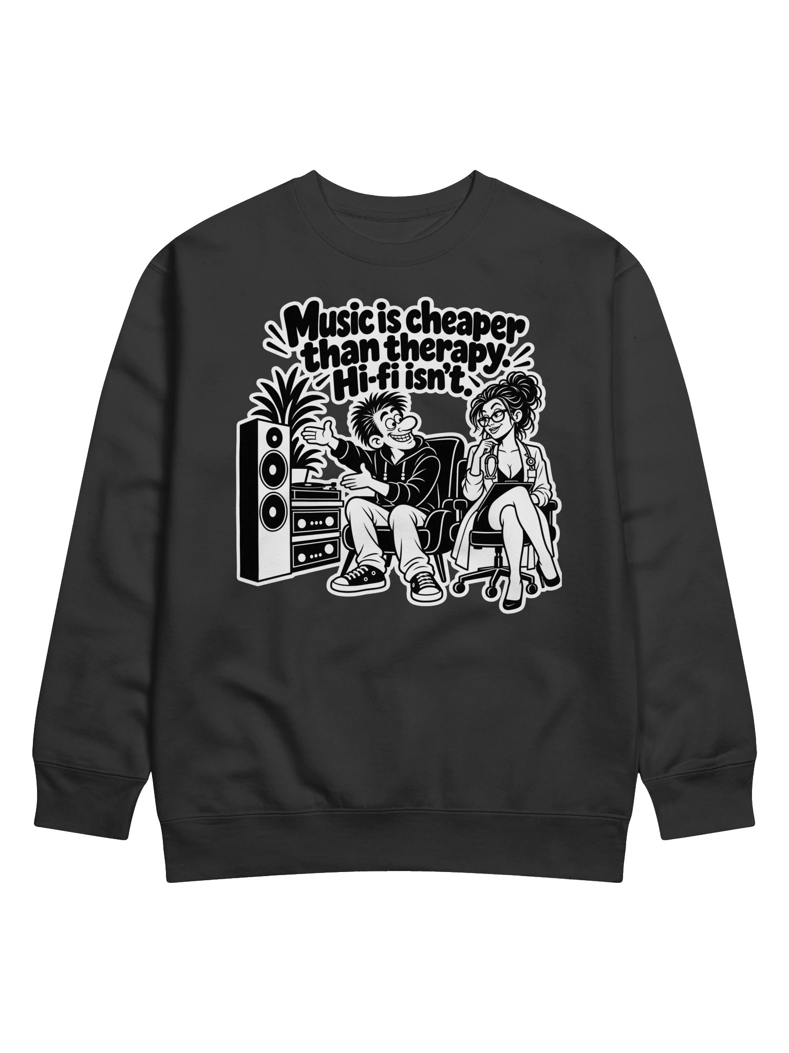 Music is Cheaper than Therapy, Hifi Isn't - Long Sleeve T-shirt product image (11)