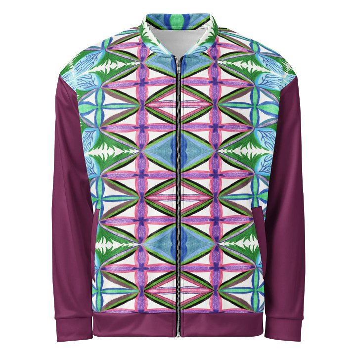 "JadePrism" on Bomber Jacket (maroon accents) product image (1)