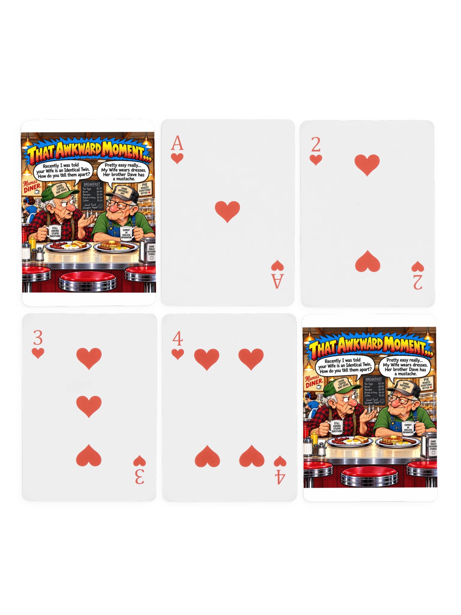 1 Earth Prints Two Old Men at the Diner Poker Playing Cards product image (4)