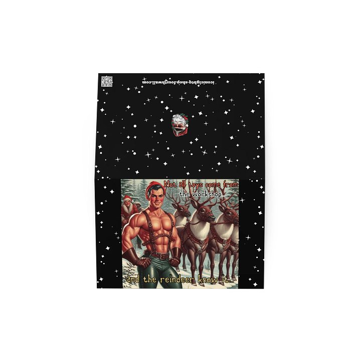 Camp Christmas Gay Leather Collection "The Reindeer Know It!" Gay Leather Christmas Card product image (2)