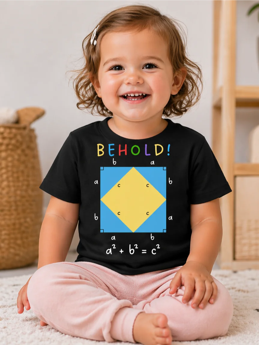Behold! The Pythagorean Theorem - Math Toddler T-Shirt in Black product image (2)