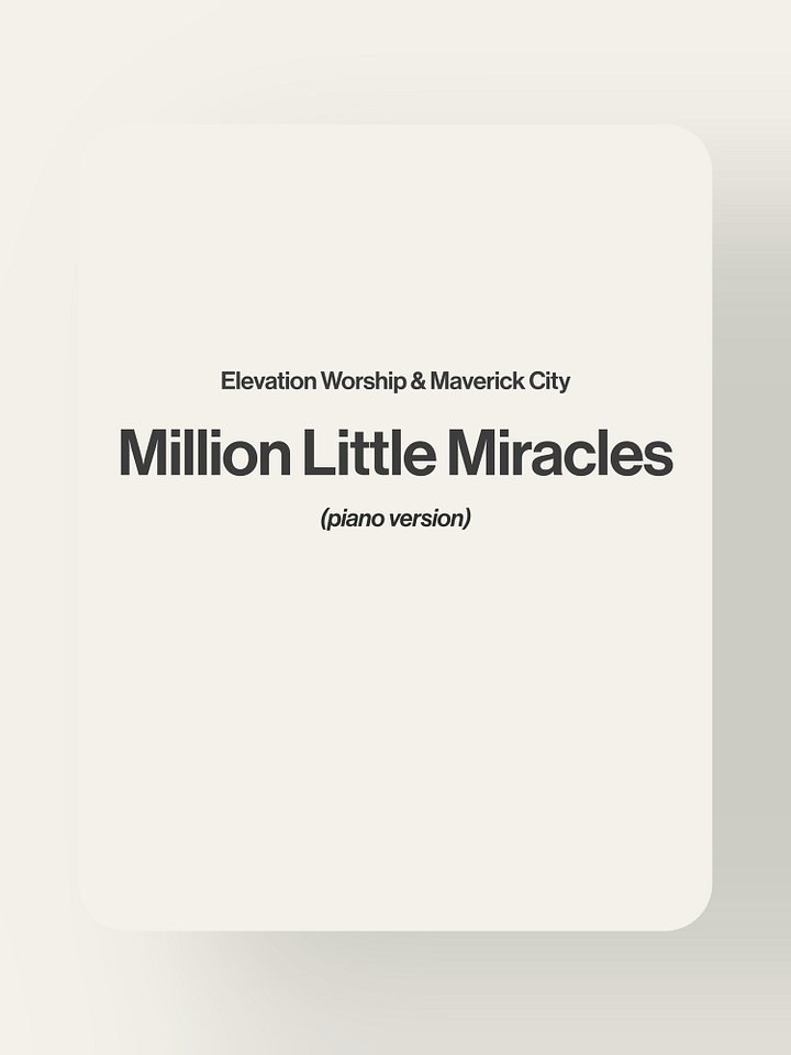 Million Little Miracles - Elevation Worship & Maverick City product image (1)