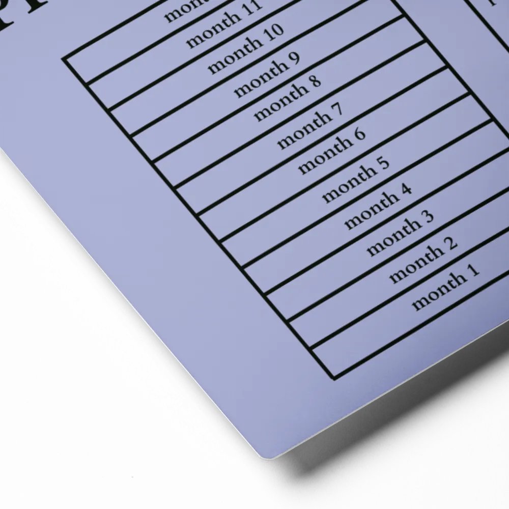HIGHFALUTIN ANNUAL RENT TRACKER (black design 5) product image (2)