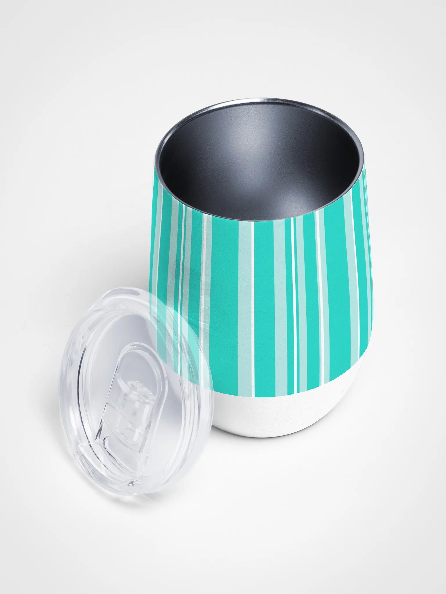 Party Time! Light Teal Stripes Wine Tumbler product image (3)