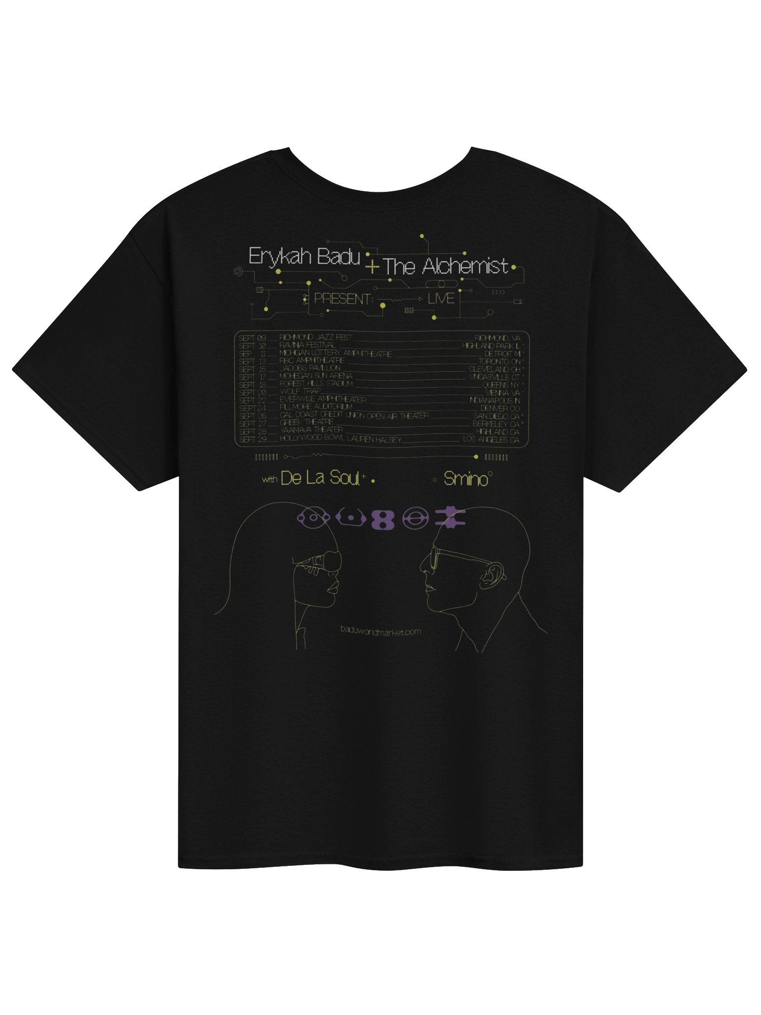 Erykah Badu Dates With De La Soul, The Alchemist & Smino Tour Tshirt product image (2)