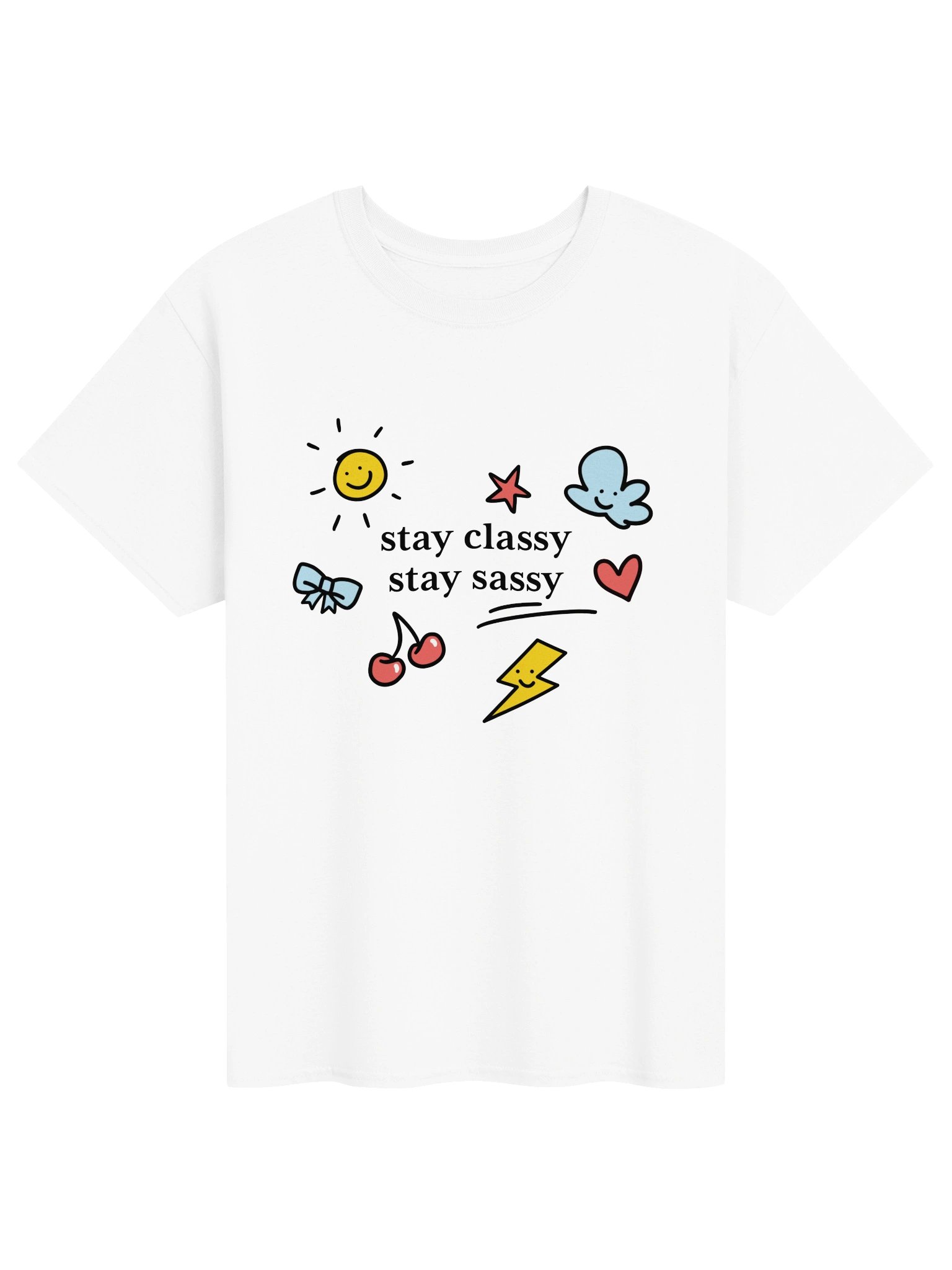 ☁️ stay classy stay sassy⚡️ doodle t-shirt product image (3)