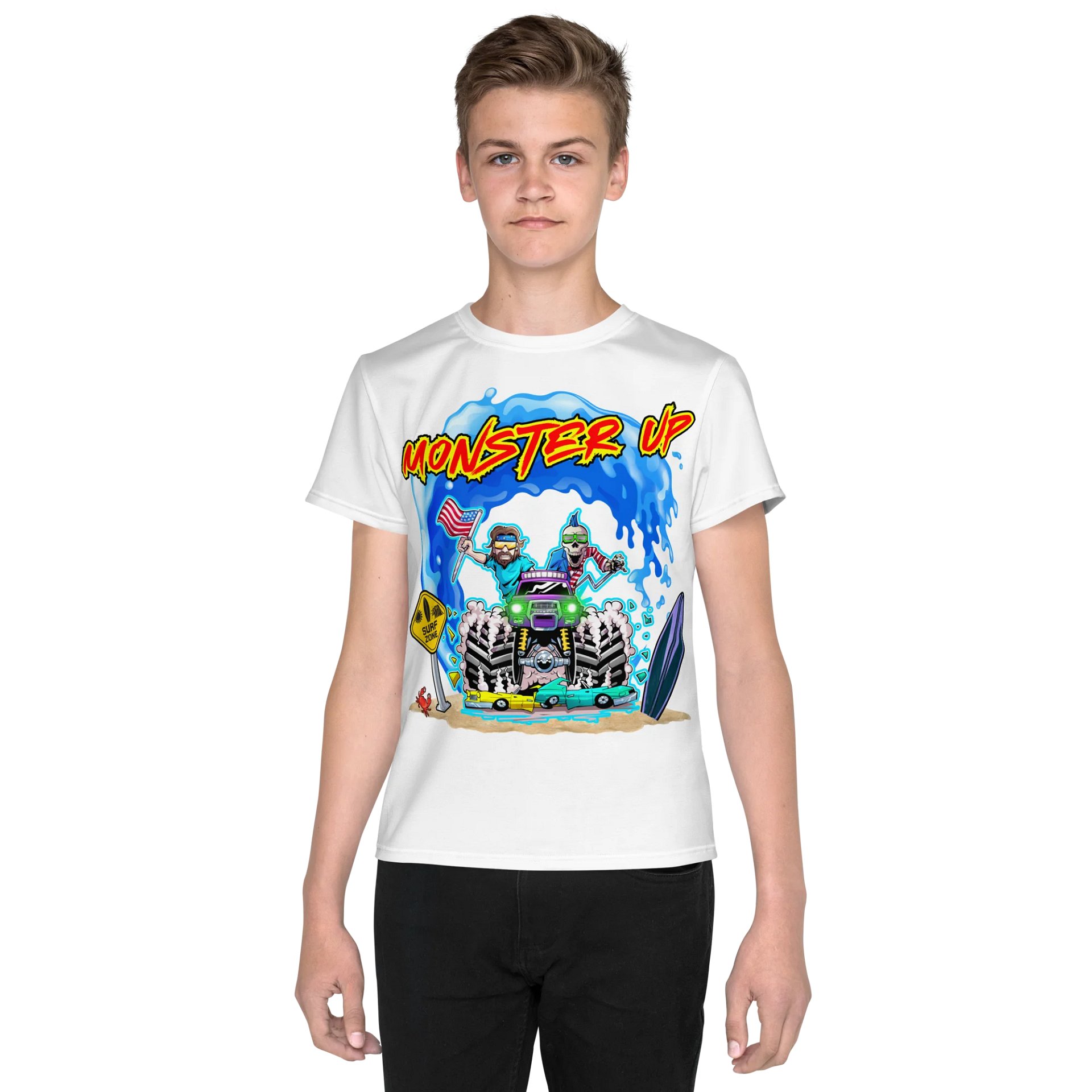 MONSTER UP : All-Over Print Youth Crew Neck T-Shirt product image (1)