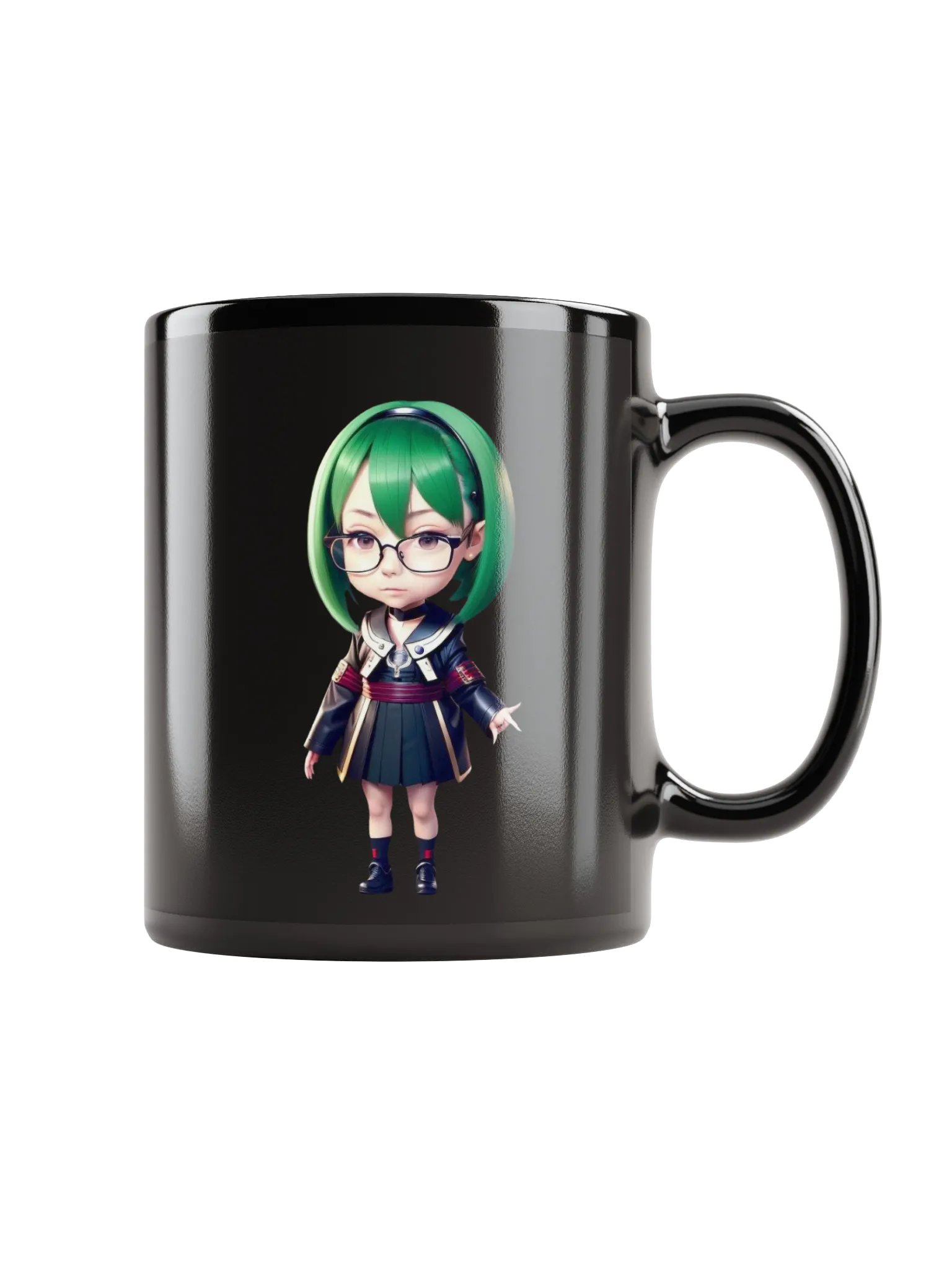 (GREEN CHIBI) K Black Mug product image (1)
