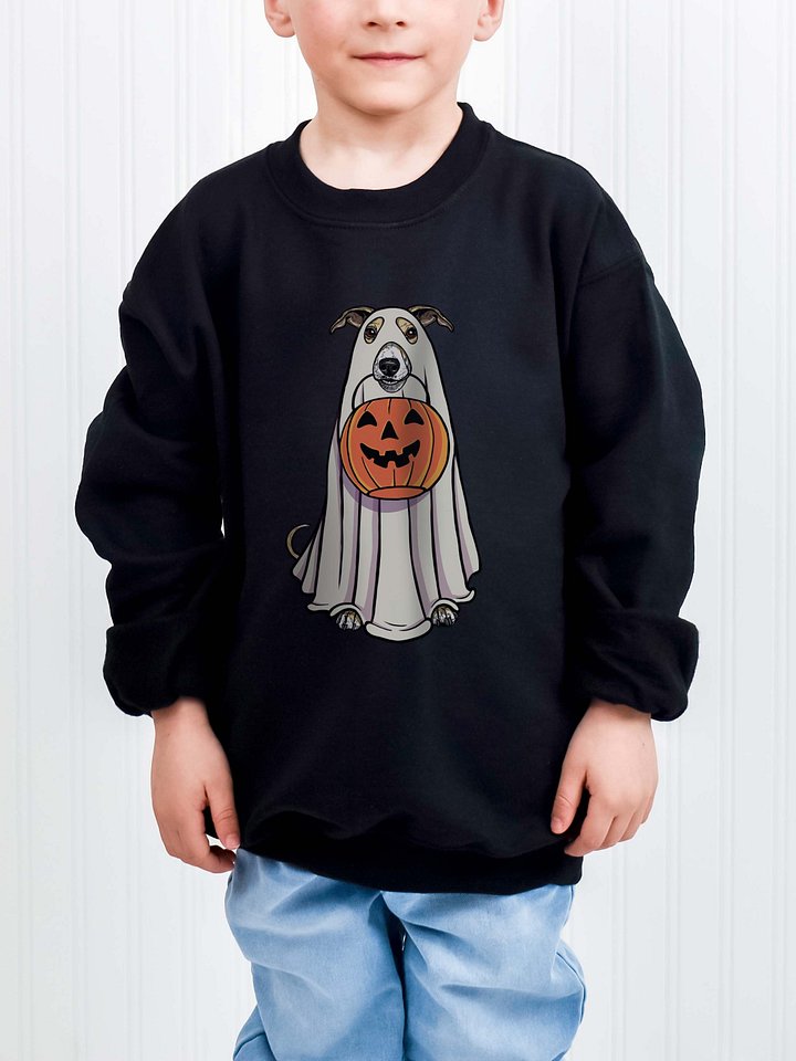 Halloween Whippet(Fawn & White) Youth Sweatshirt product image (1)