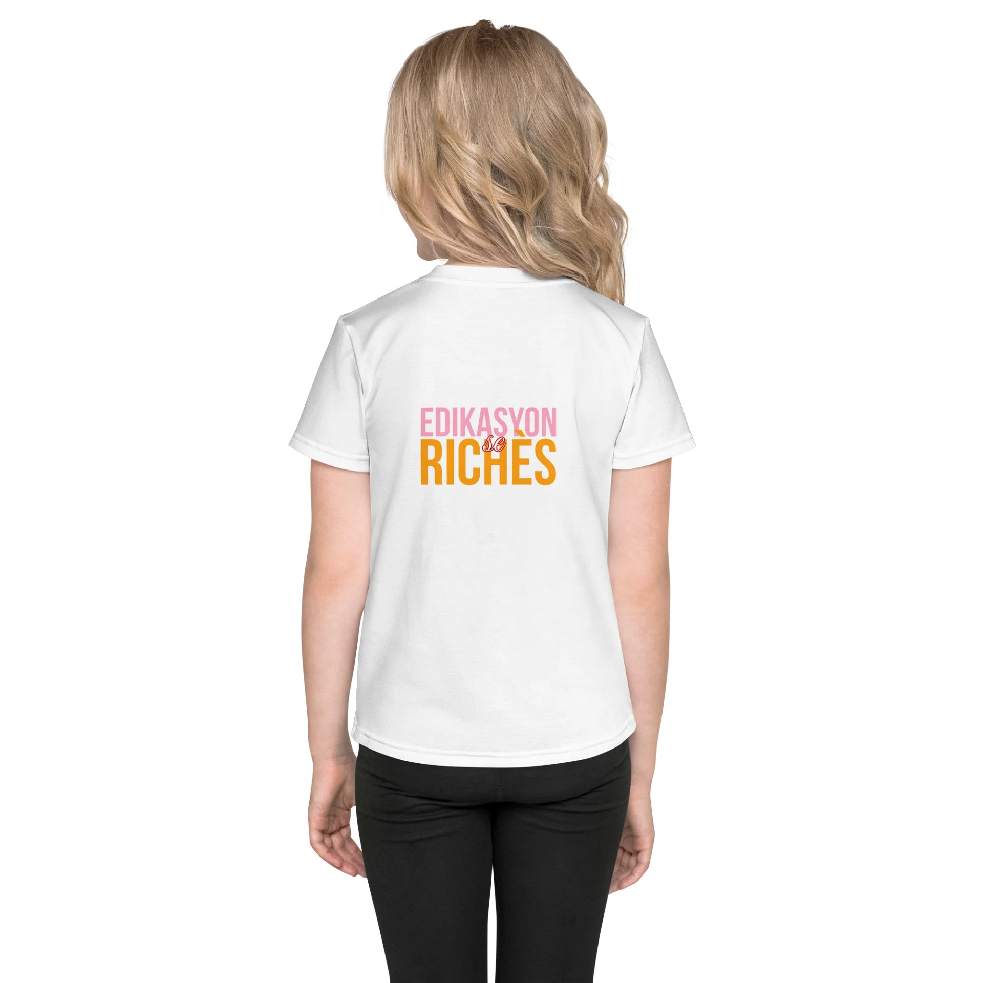 Edikasyon se Richès Kids' Crew Neck T-Shirt – Growing Minds. Big Message. product image (4)