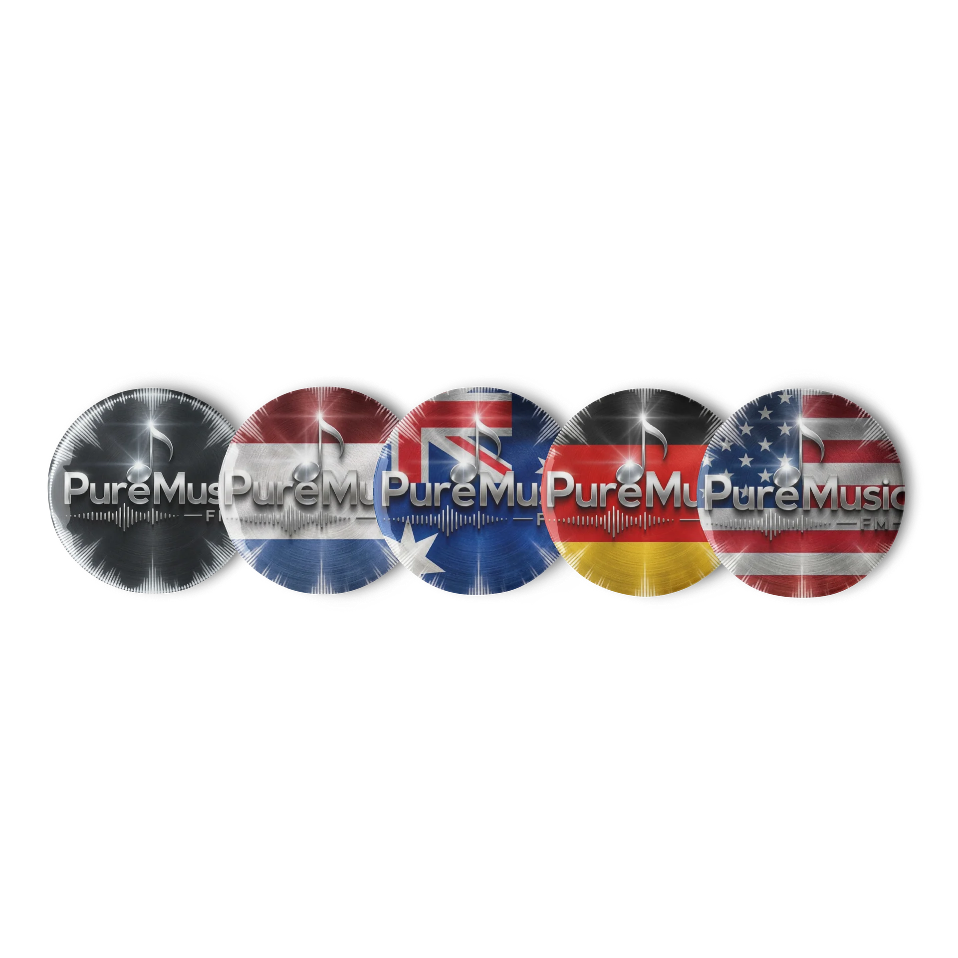 PureMusic FM Logo Pin Buttons product image (1)