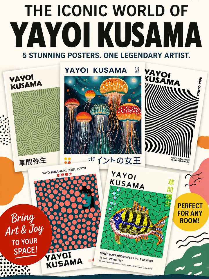 YAYOI KUSAMA printable Wall art 260 Bundle product image (2)