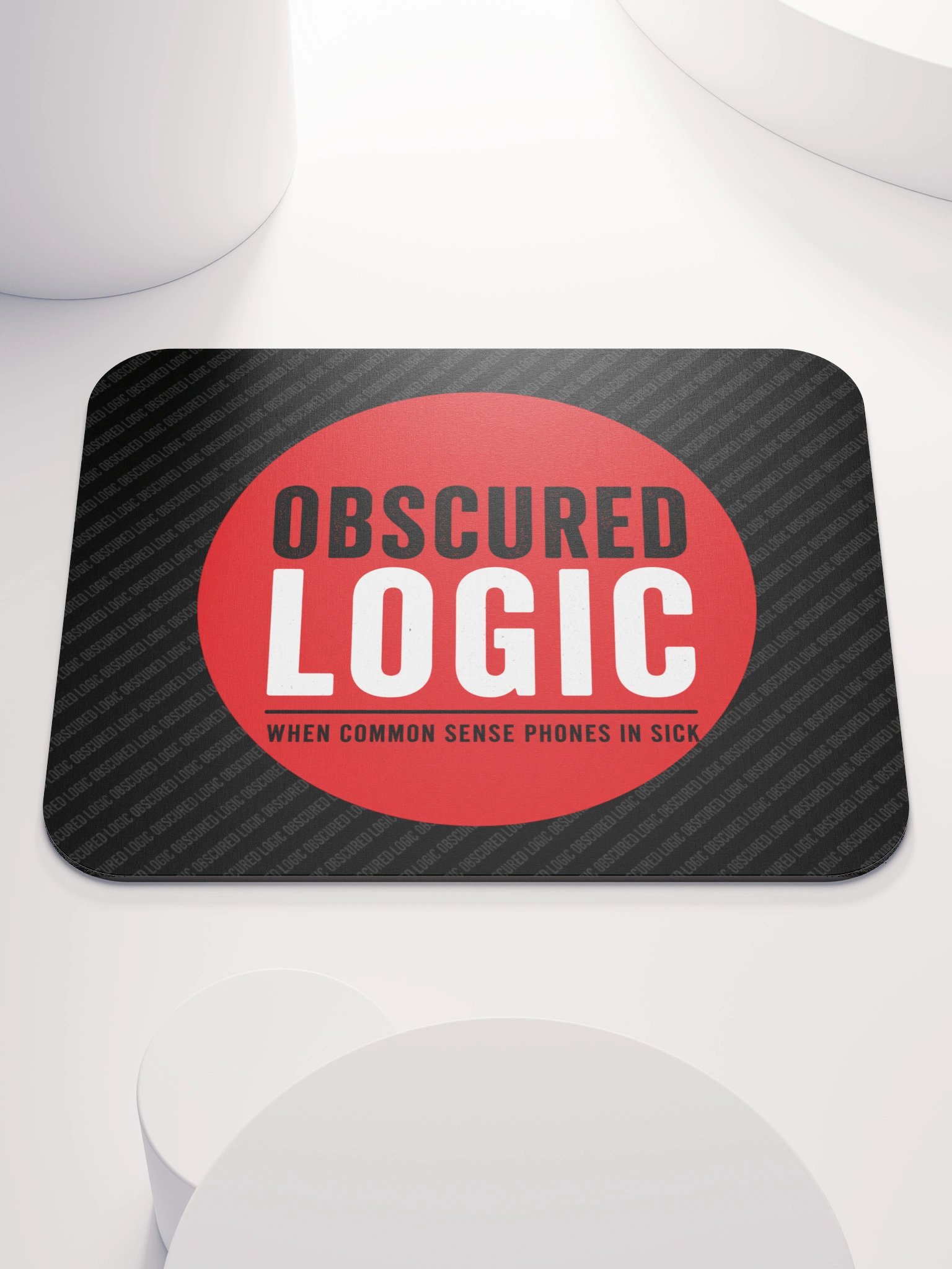 Obscured Logic Red Circle Mouse Pad product image (1)