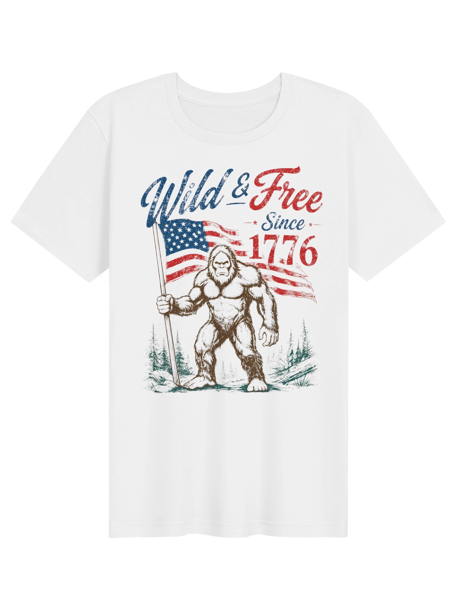 Wild & Free Since 1776 Bigfoot Patriotic Tee product image (3)