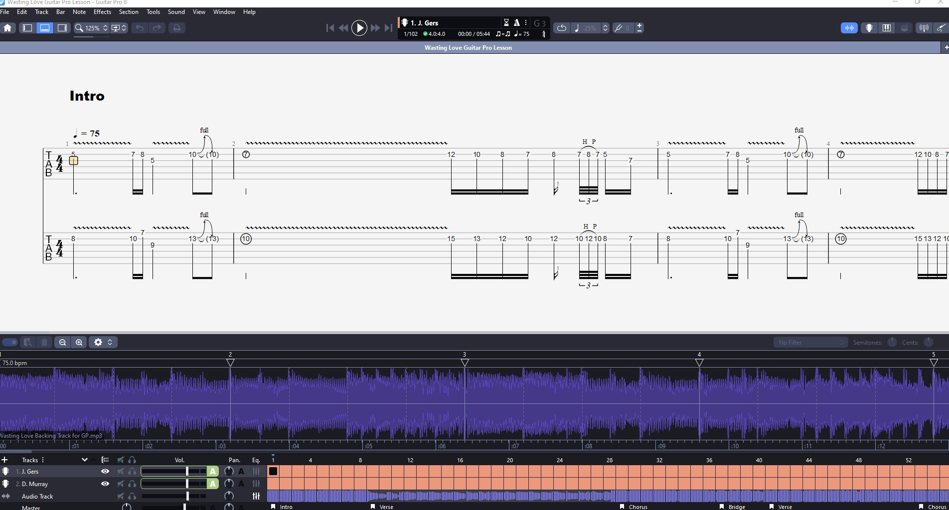 Wasting Love PDF TAB + Backing Track MP3 product image (3)