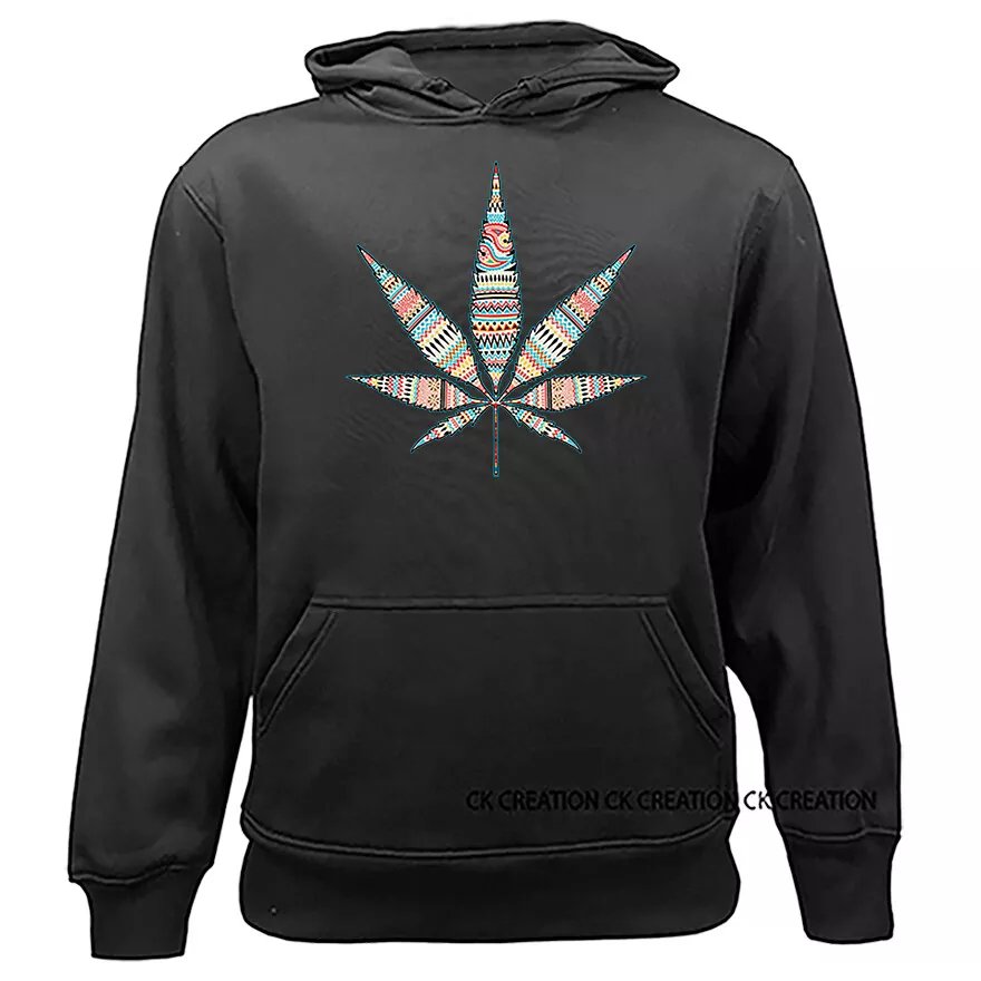 Pattern Pot Leaf Marijuana Weed Pot Cannabis Funny Joke Humor Graphic Hoodie product image (2)